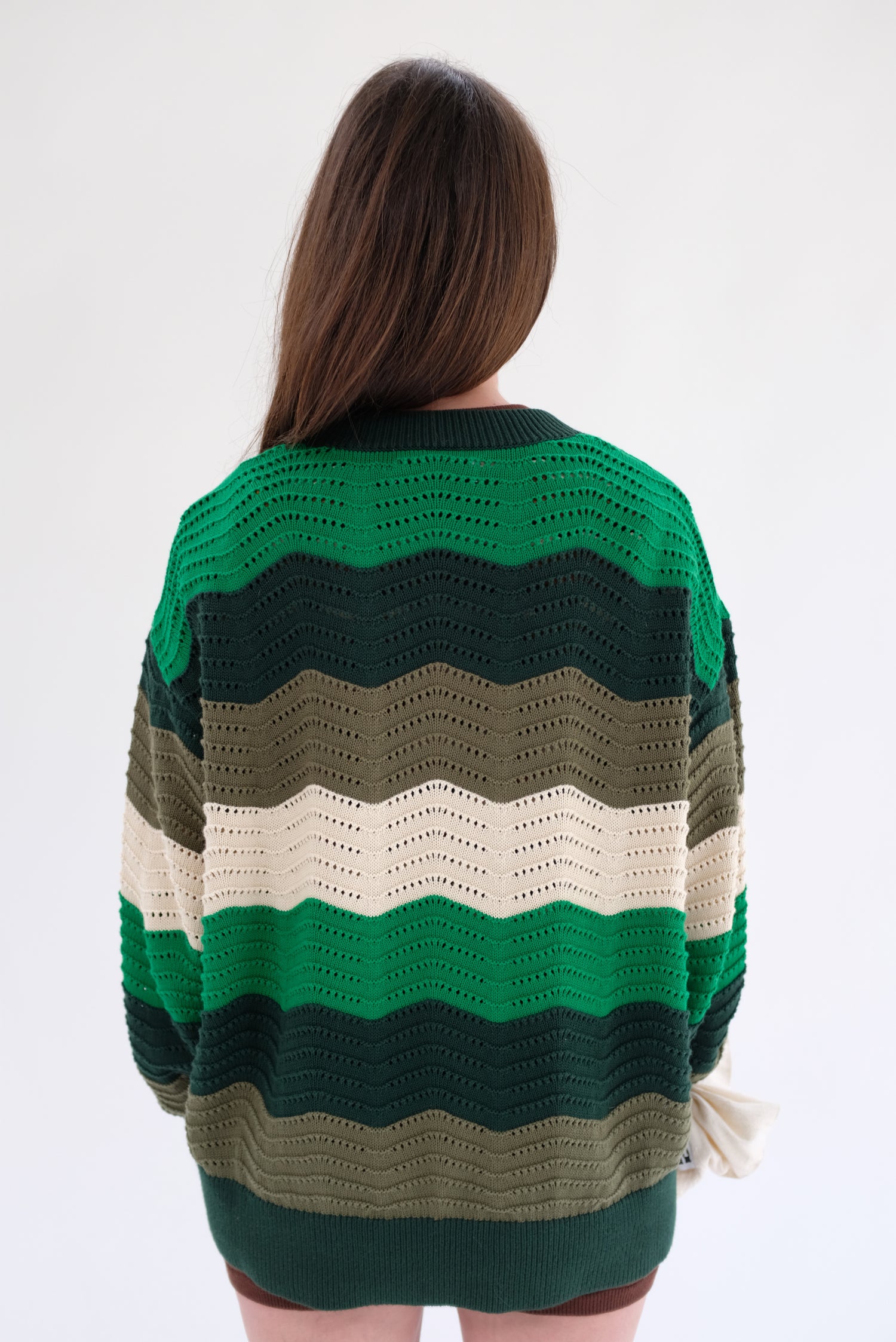 Kloke Ripple Sweater Green Wavy