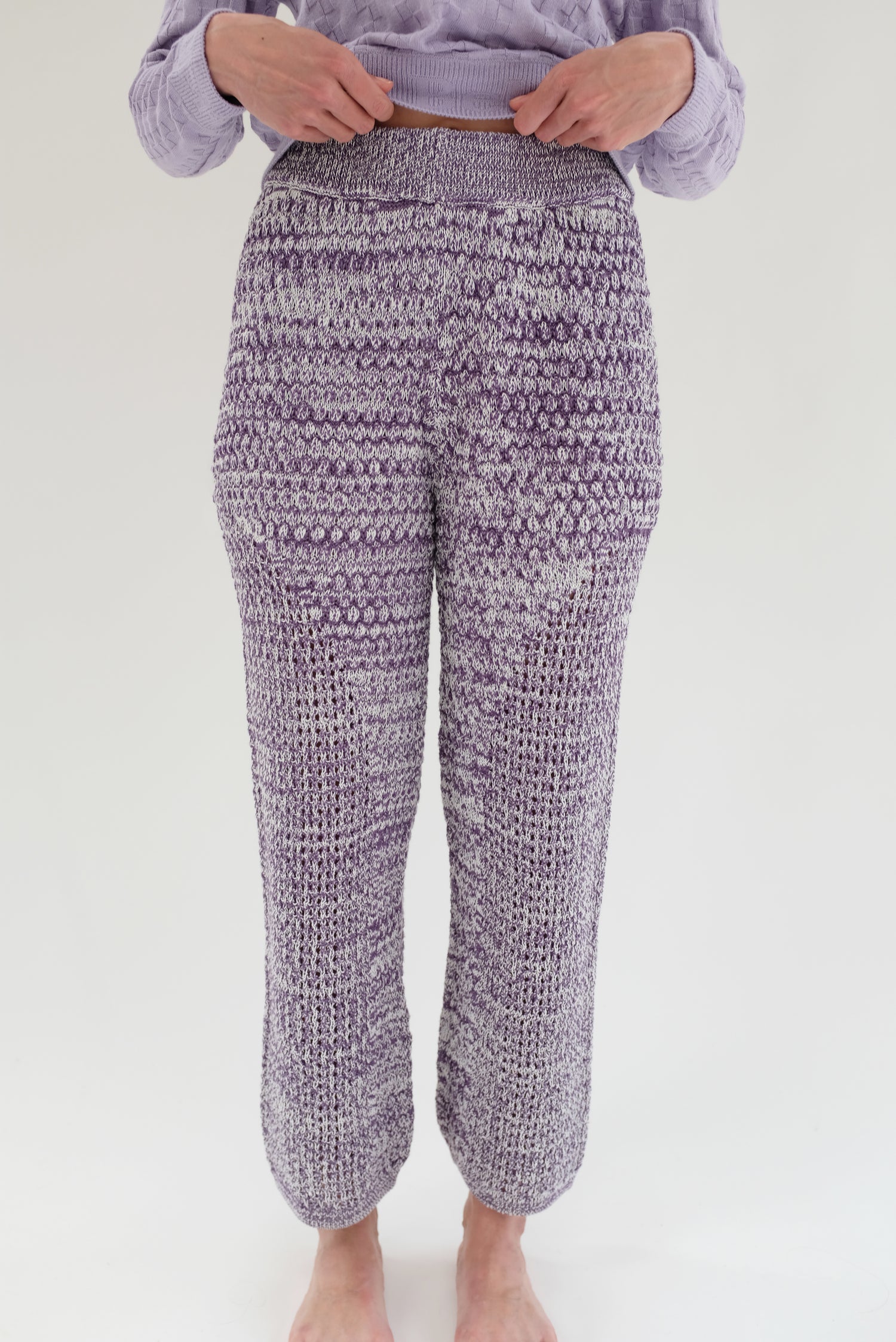 Beklina Cupola Knit Trouser Violet Melange