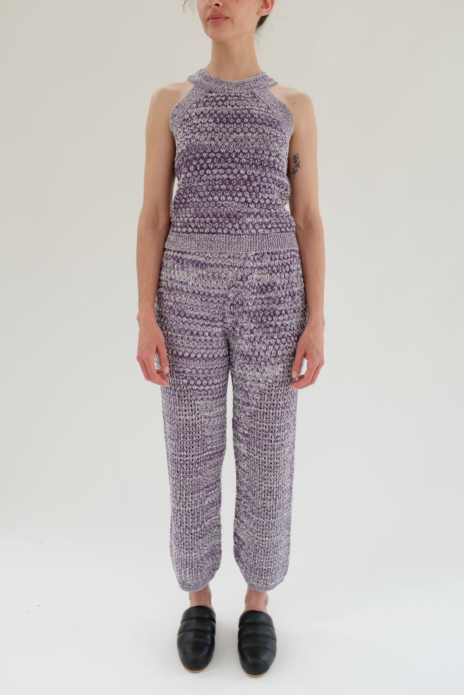Beklina Cupola Knit Trouser Violet Melange