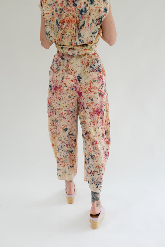 Beklina Anntian Wide Silk Pant Plant Dyed