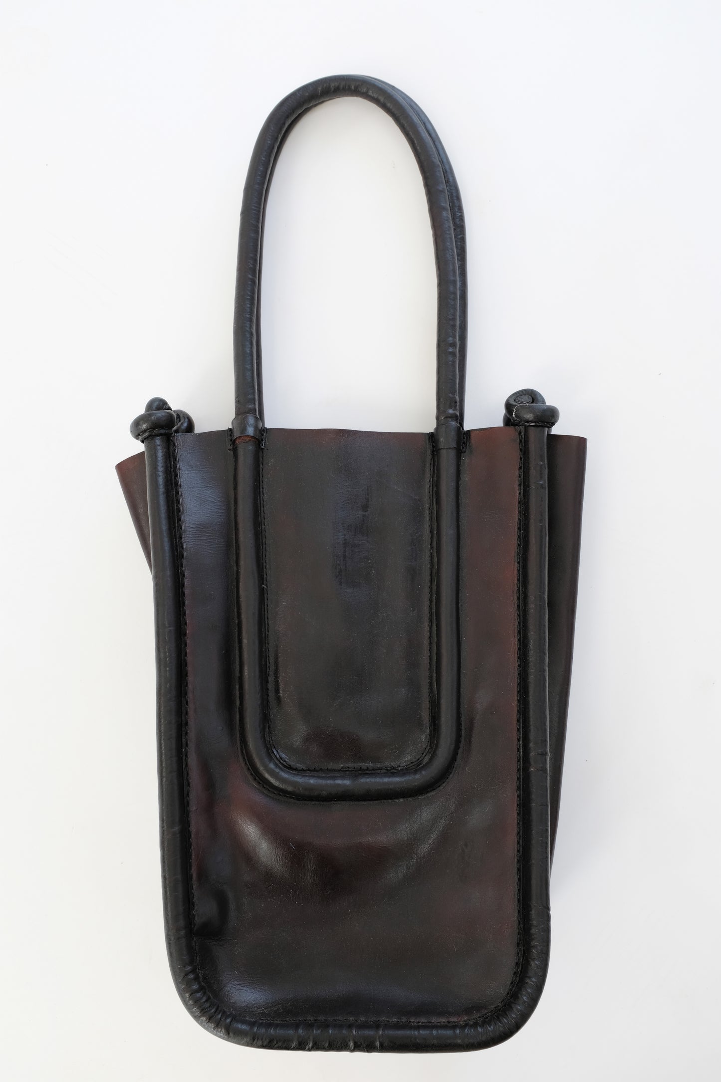 Vintage Leather Tote Bag Dark Brown