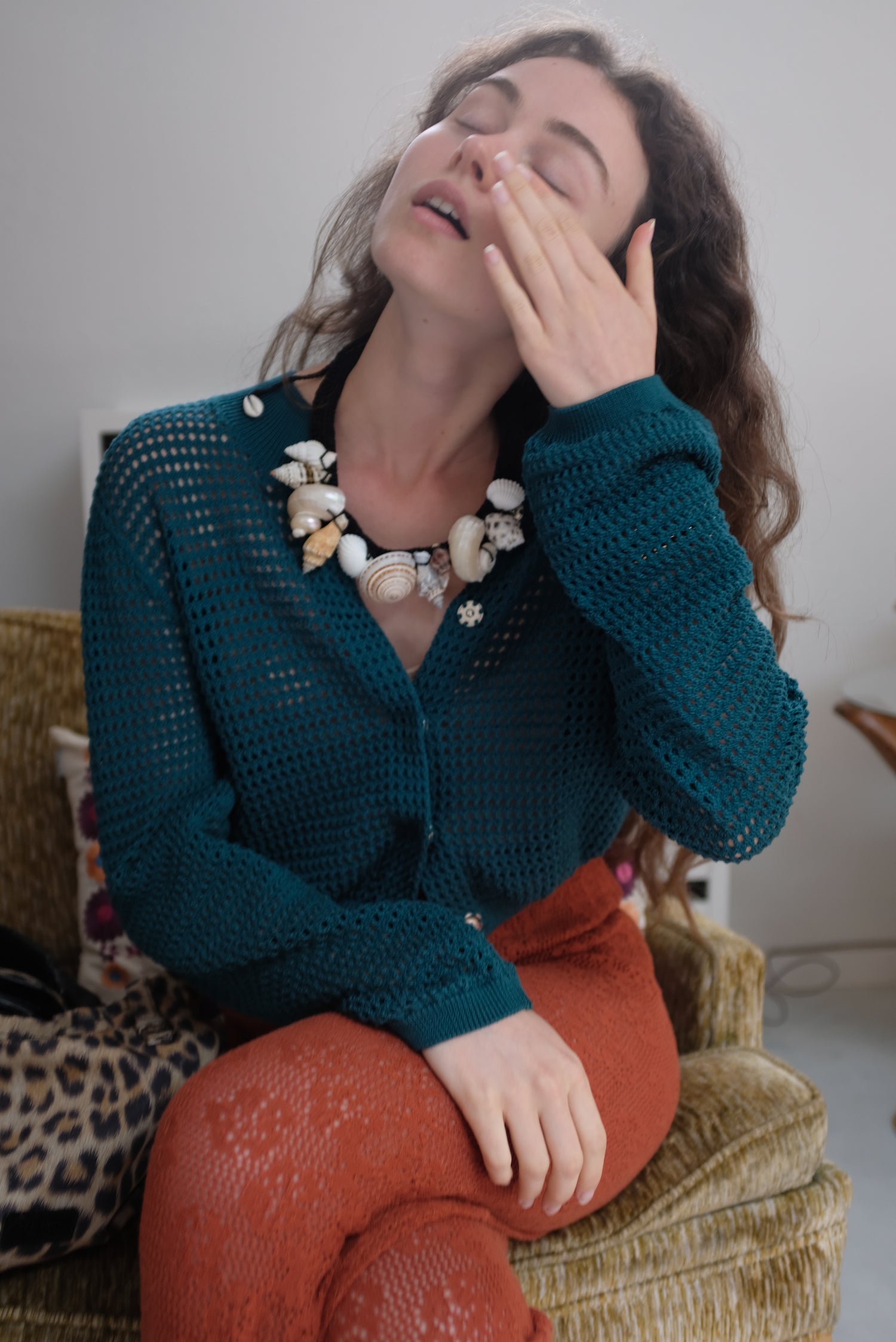 Atlantis Shell Necklace On Model Carmella Rennell