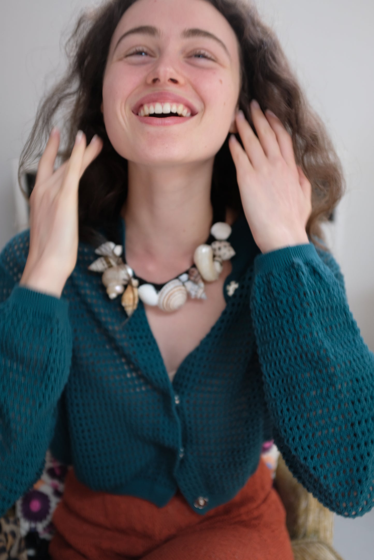 Atlantis Shell Necklace On Model Carmella Rennell