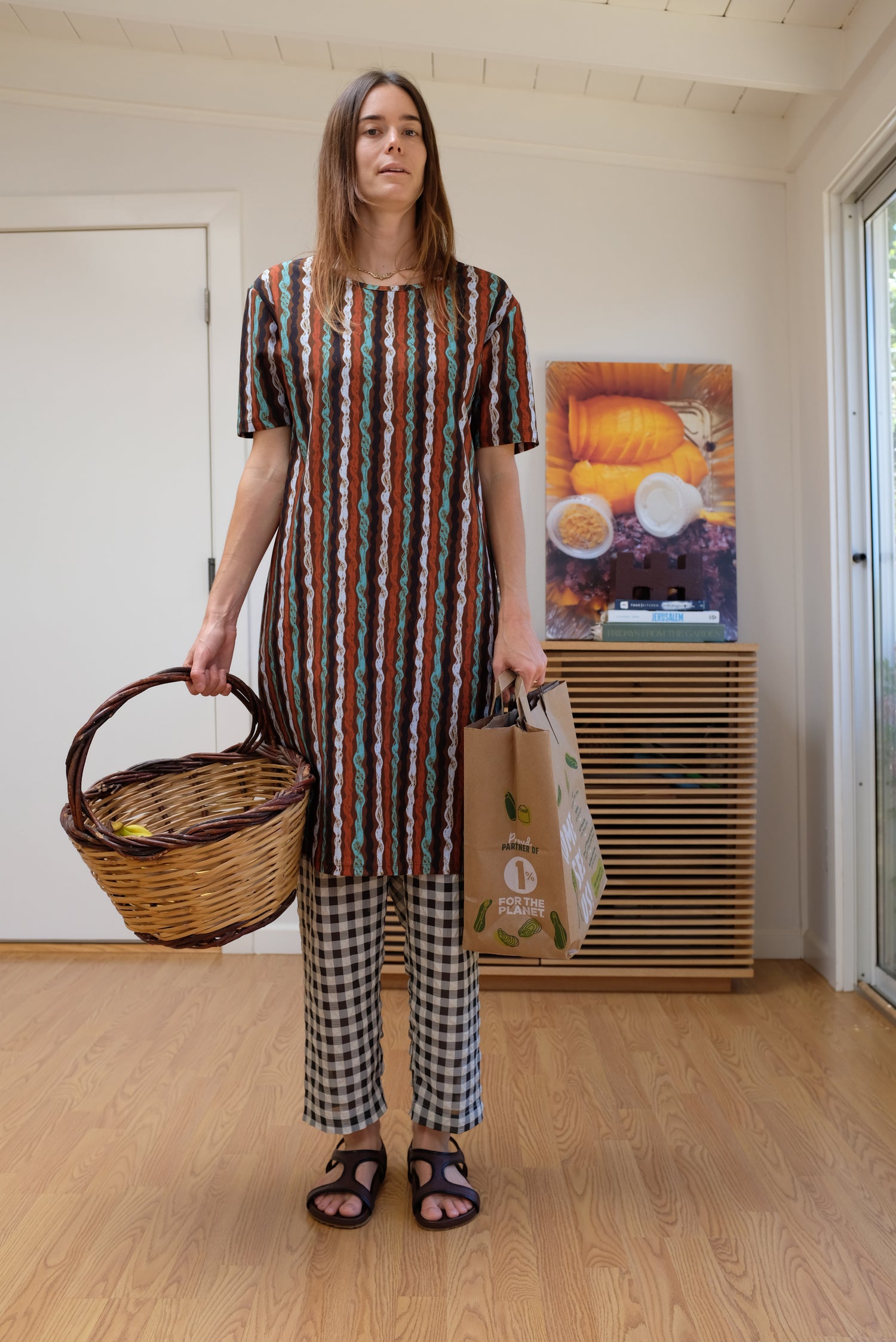 Beklina Basic Pant Black Gingham