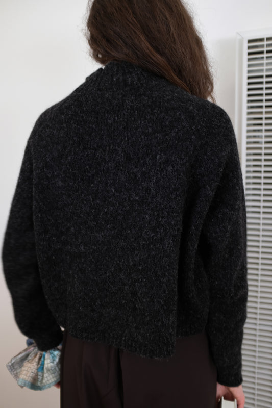 Cordera Baby Alpaca Polo Sweater Anthracite