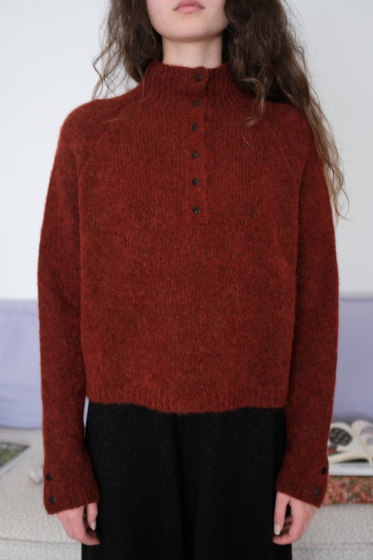 Cordera Baby Alpaca Polo Sweater Terracota