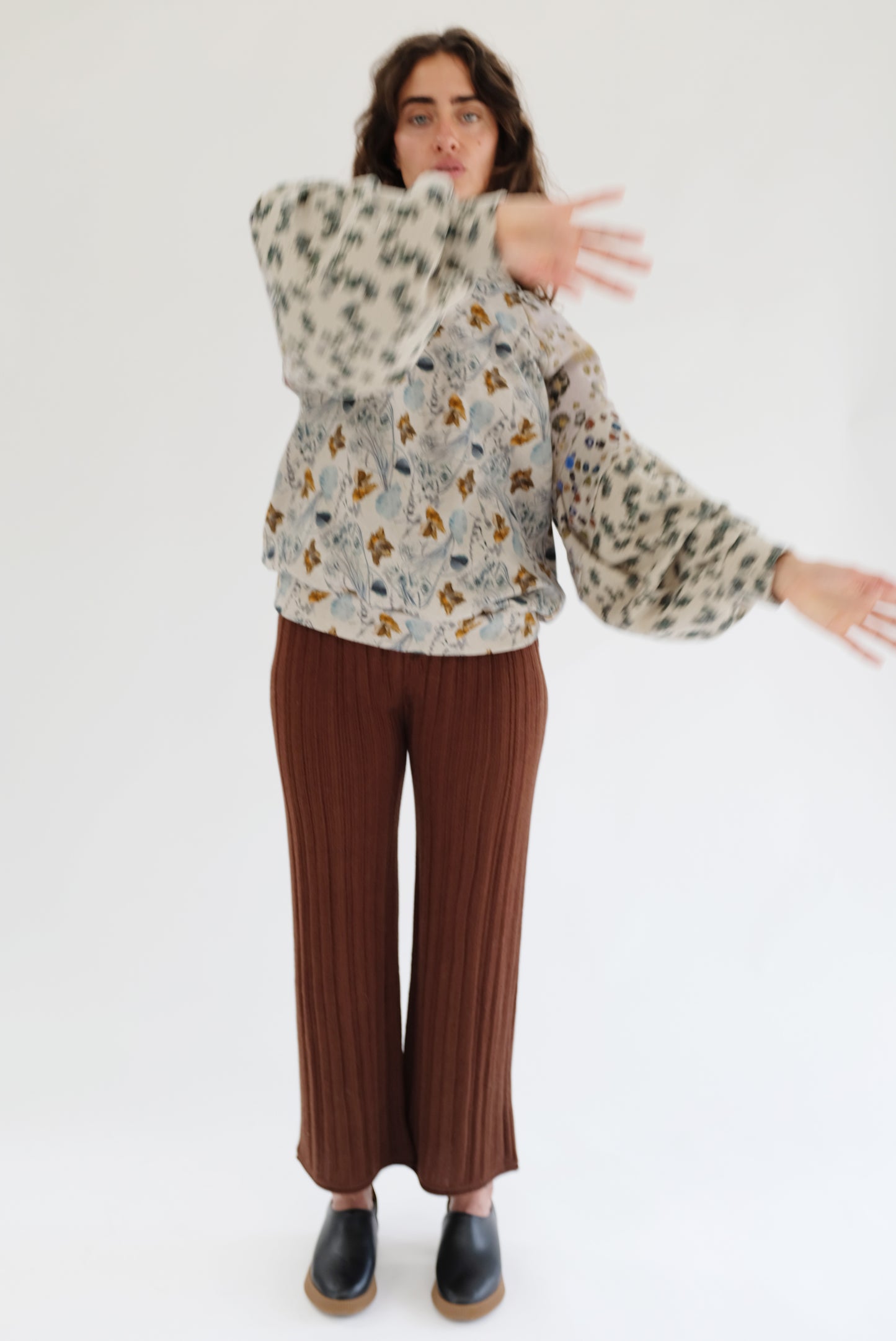 Beklina Merino Pleated Trousers Brown