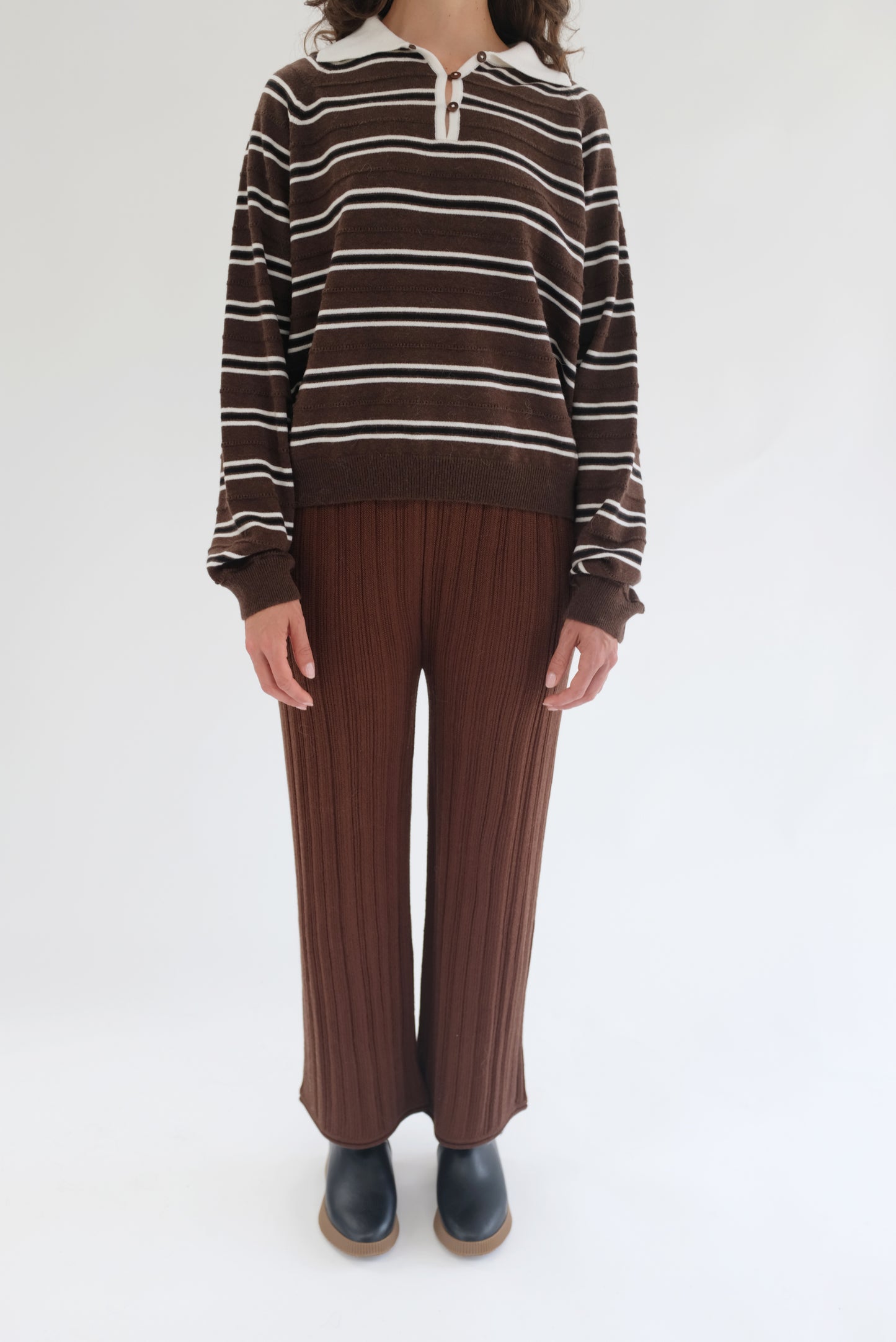 Beklina Merino Pleated Trousers Brown