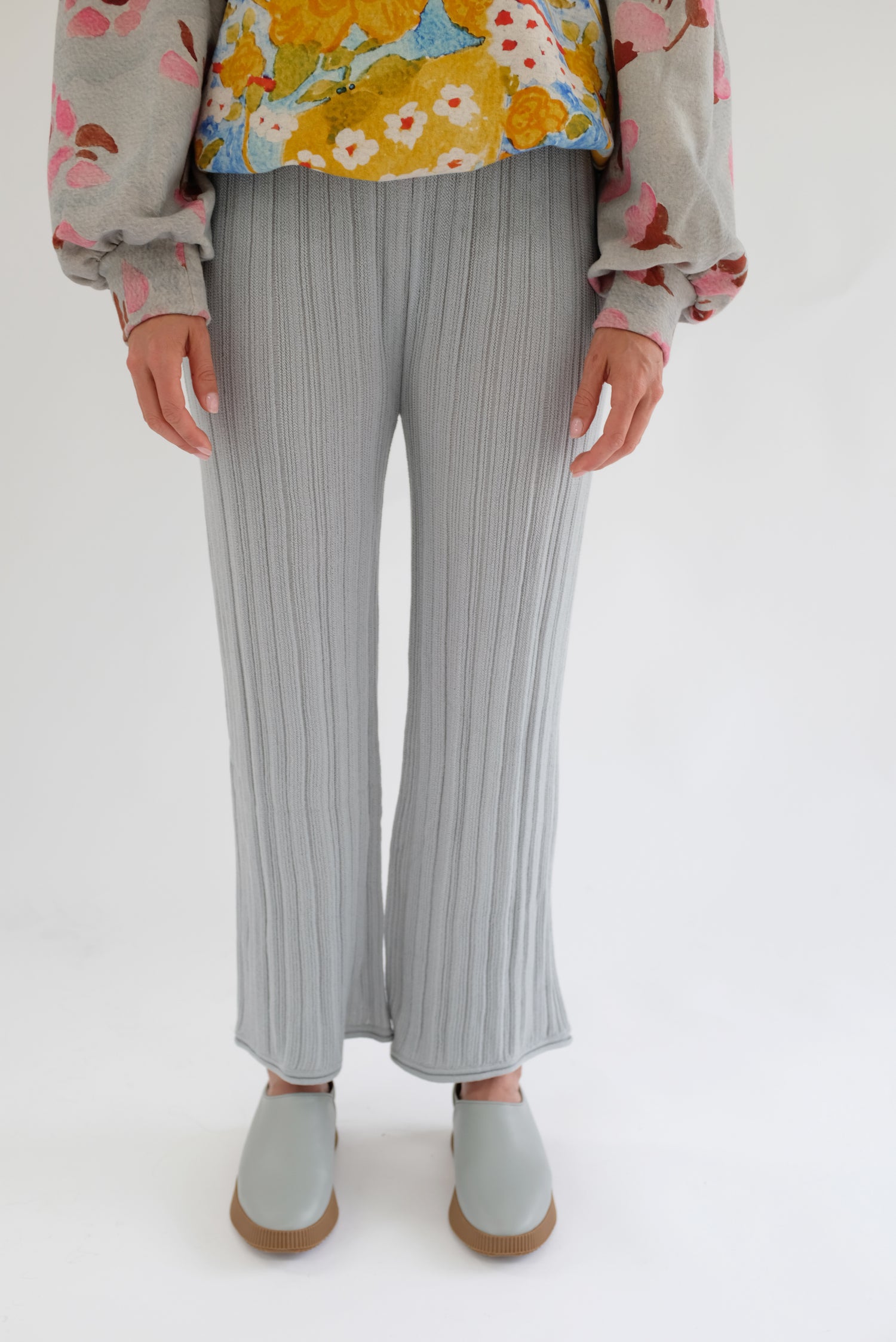 Beklina Merino Pleated Trousers Grey