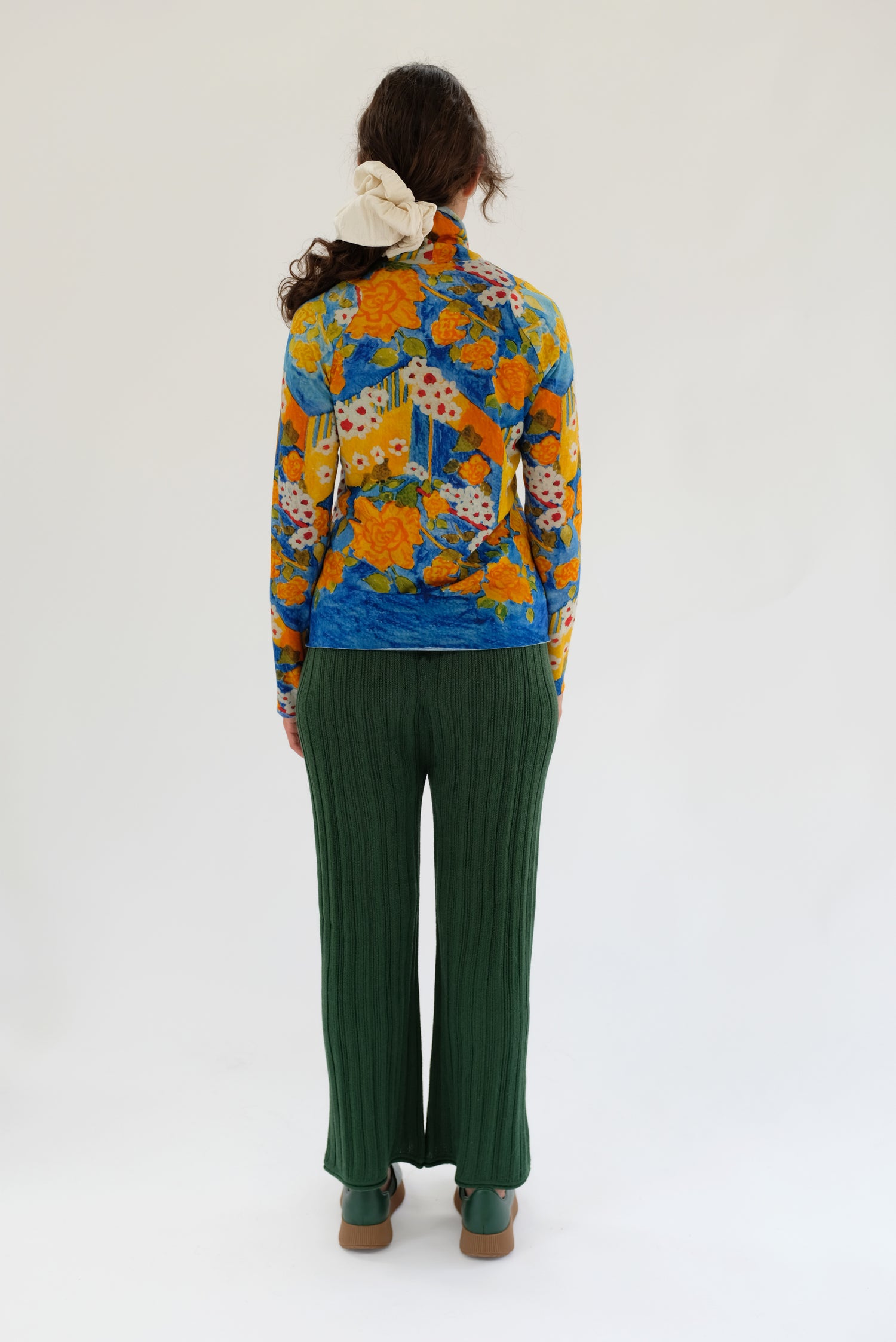 Beklina Merino Pleated Trousers Conifer