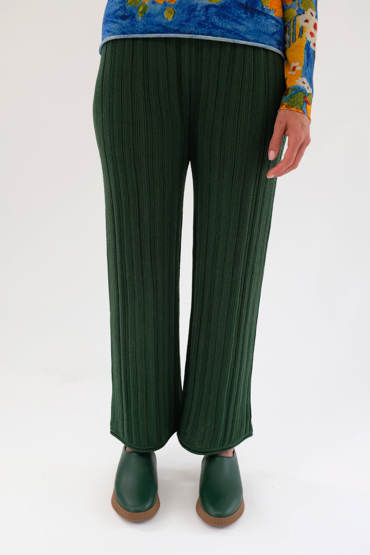 Beklina Merino Pleated Trousers Conifer