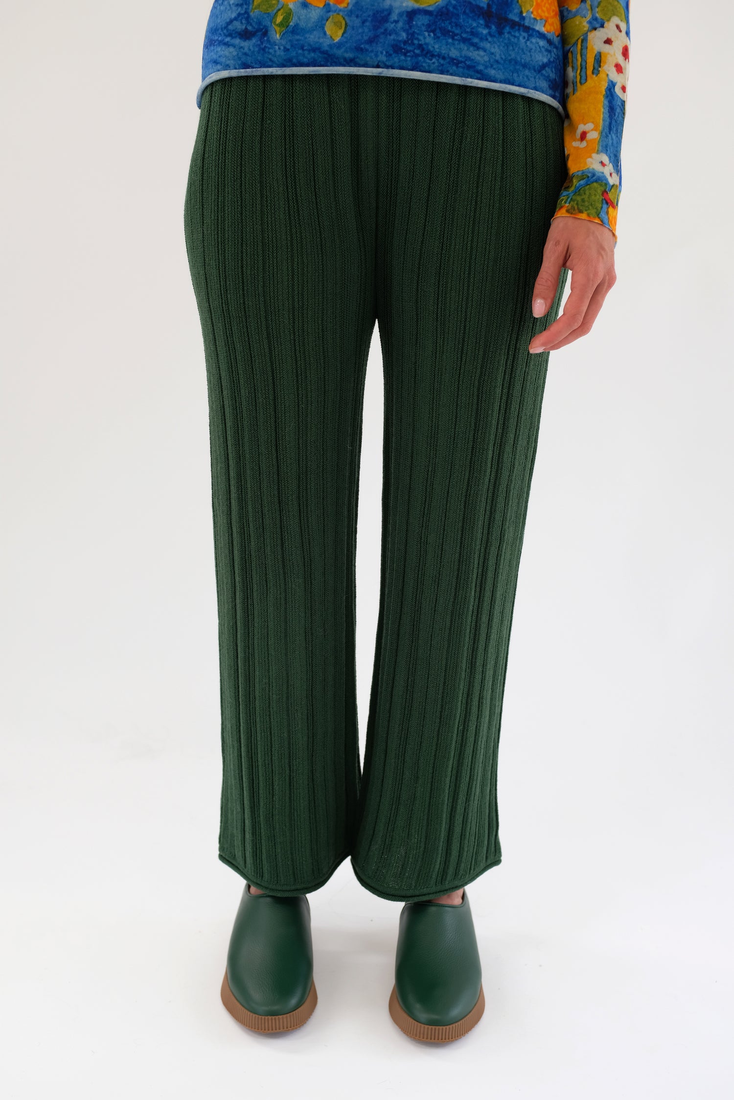 Beklina Merino Pleated Trousers Conifer
