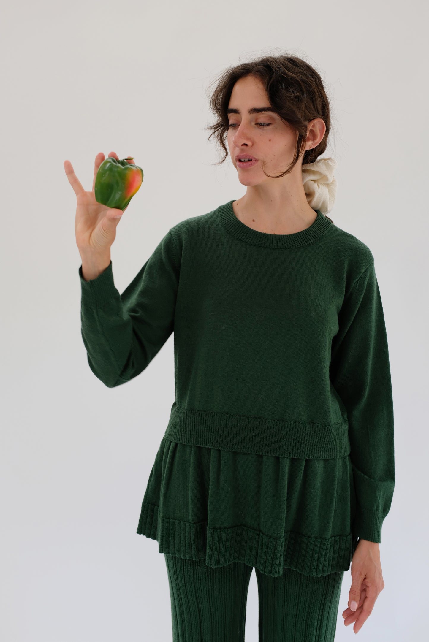 Beklina Merino Fattoria Pullover Conifer
