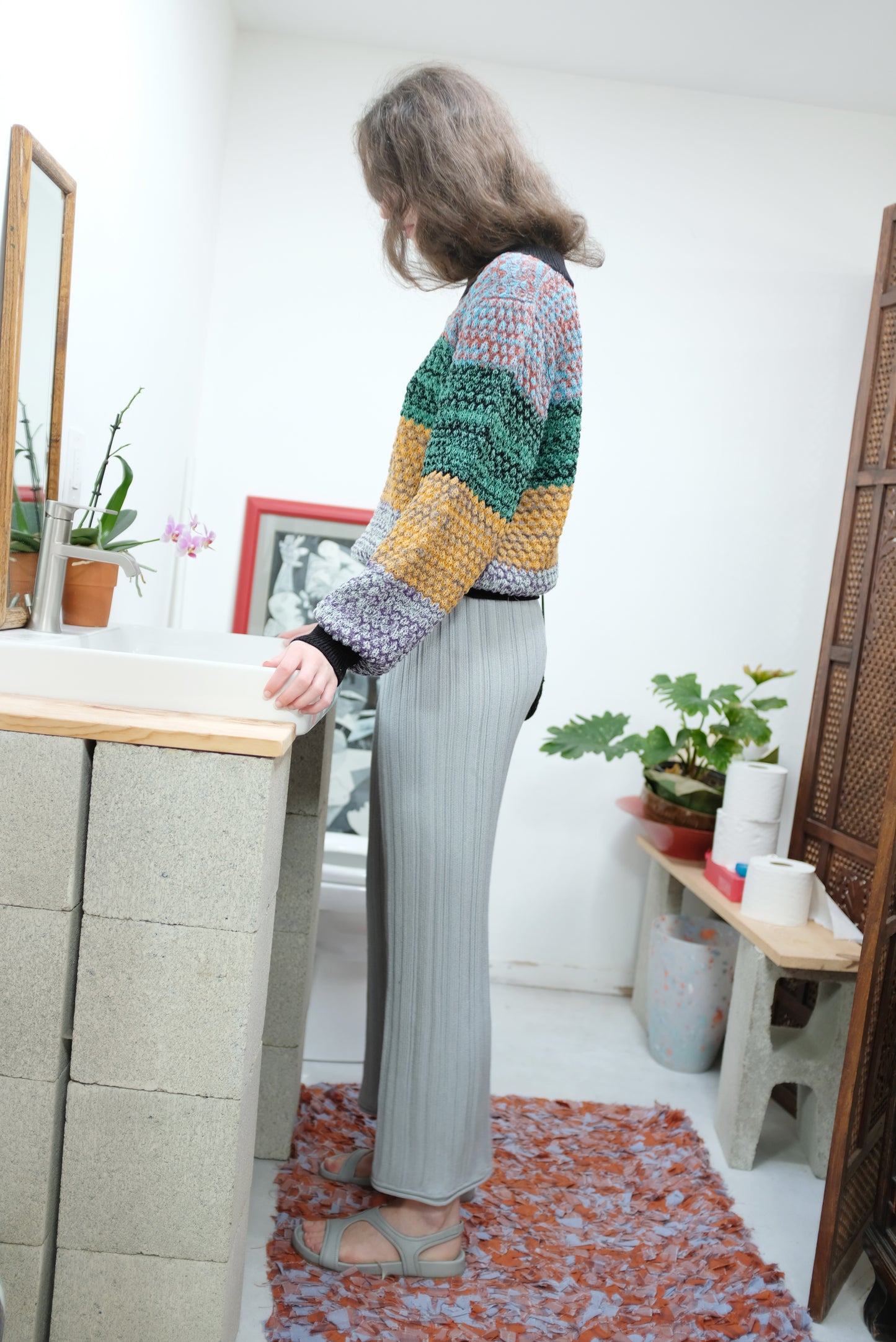 Beklina Merino Pleated Trousers Grey