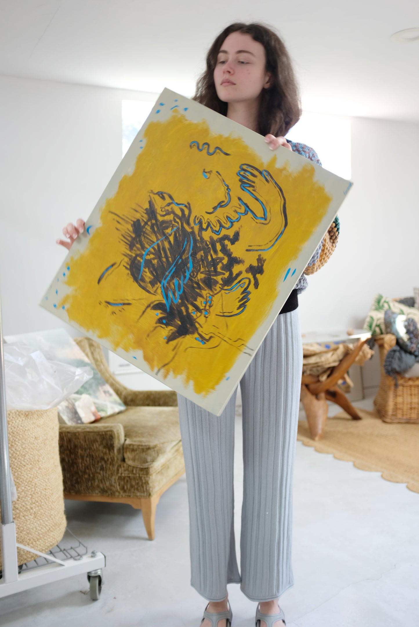 Beklina Merino Pleated Trousers Grey