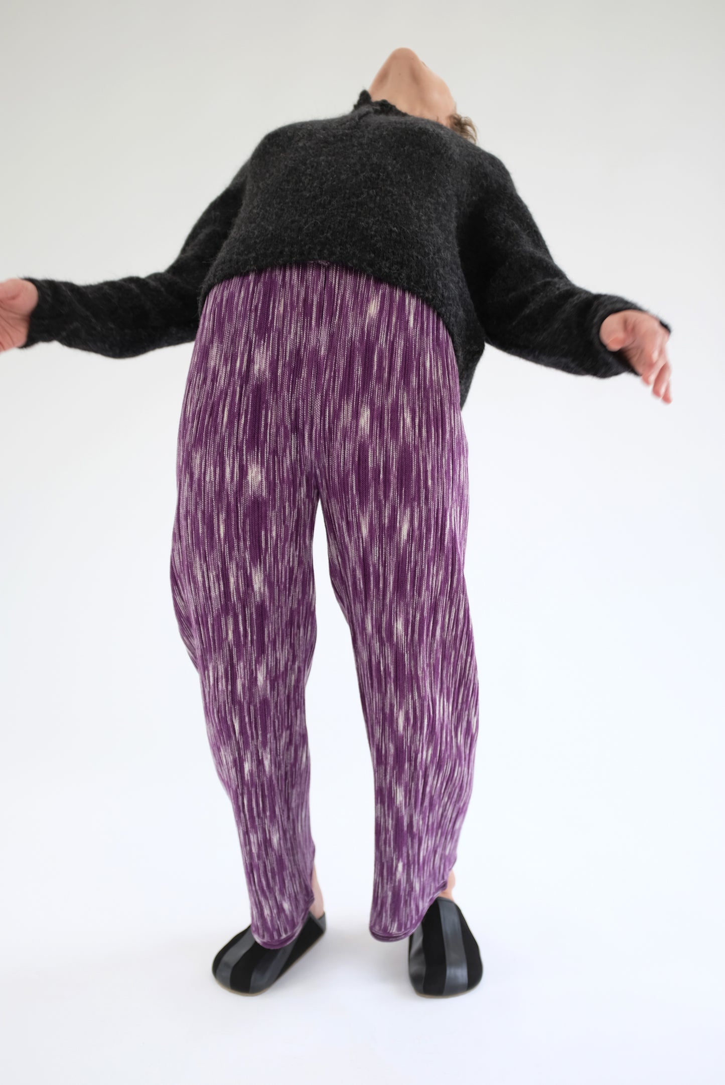 Beklina Merino Pleated Trousers Plum Space