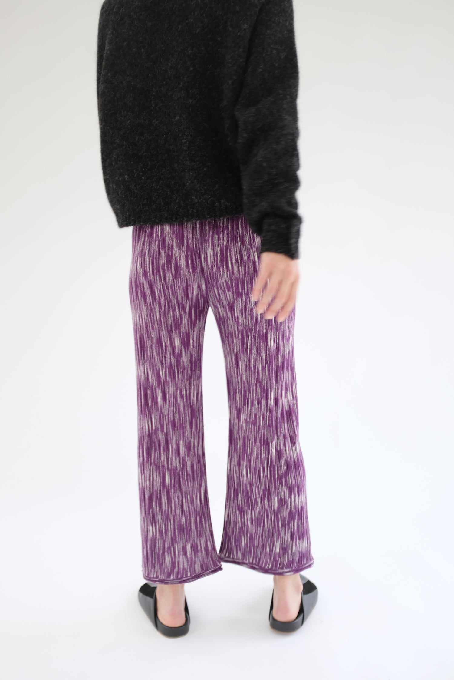 Beklina Merino Pleated Trousers Plum Space