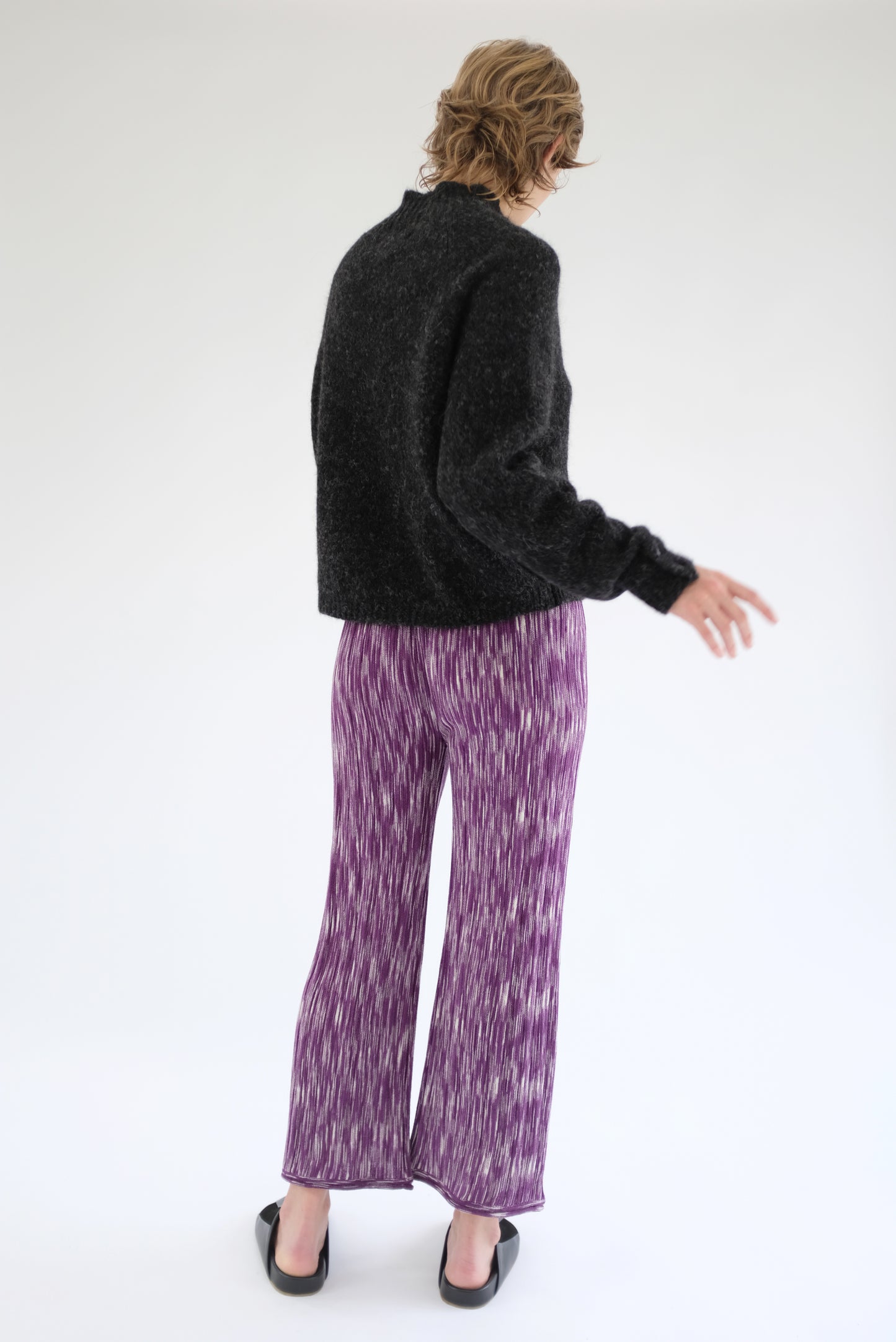 Beklina Merino Pleated Trousers Plum Space