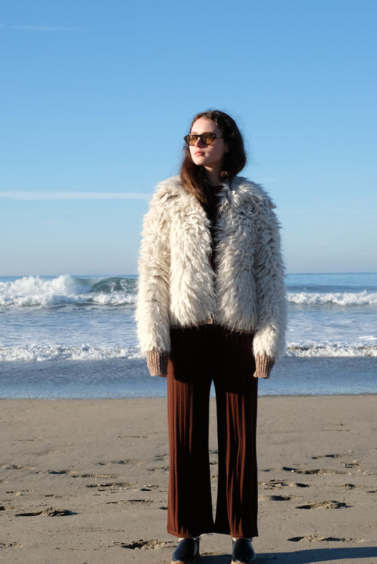 Beklina Merino Pleated Trousers Brown 