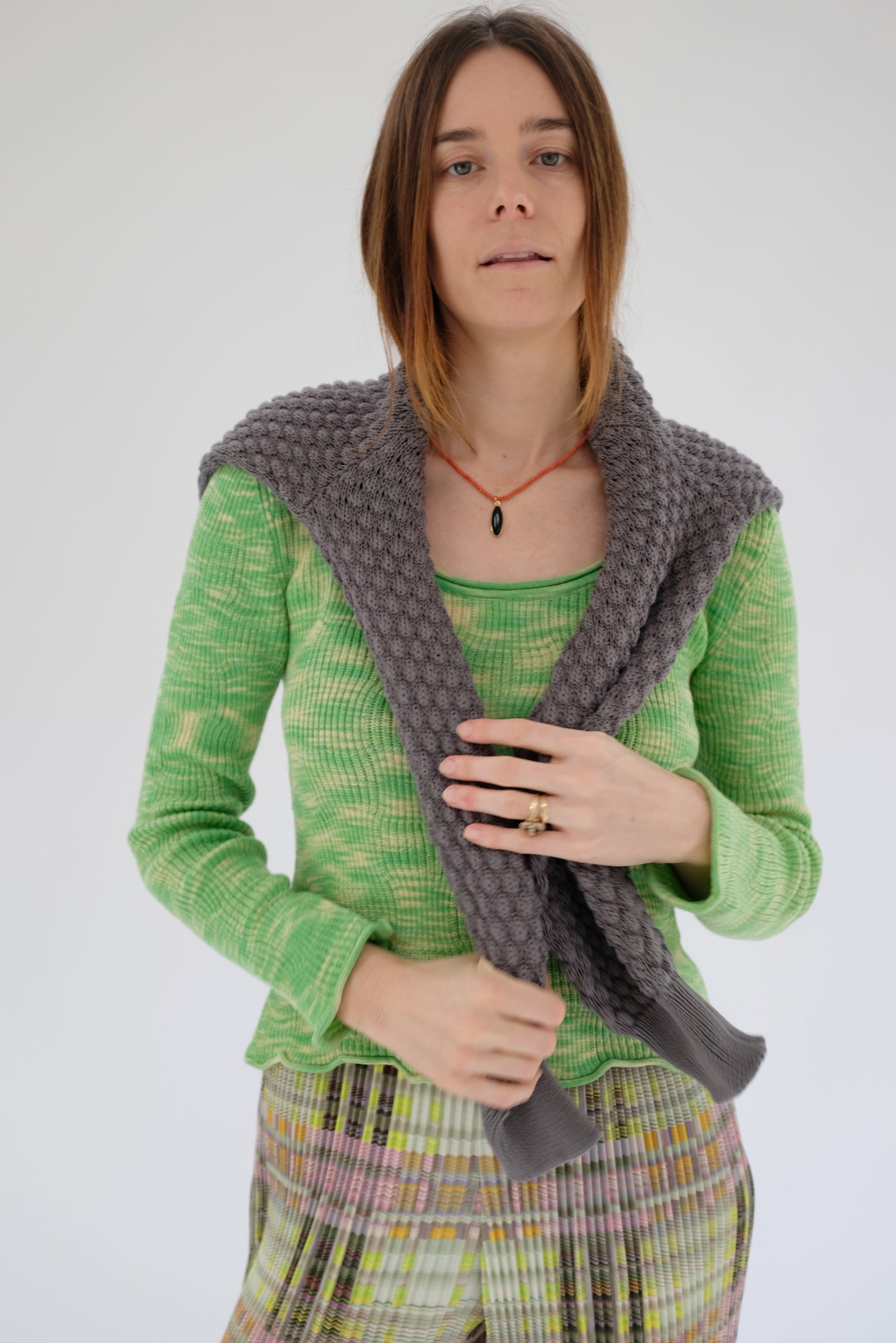 Beatriz Palacios Coral And Onyx Necklace