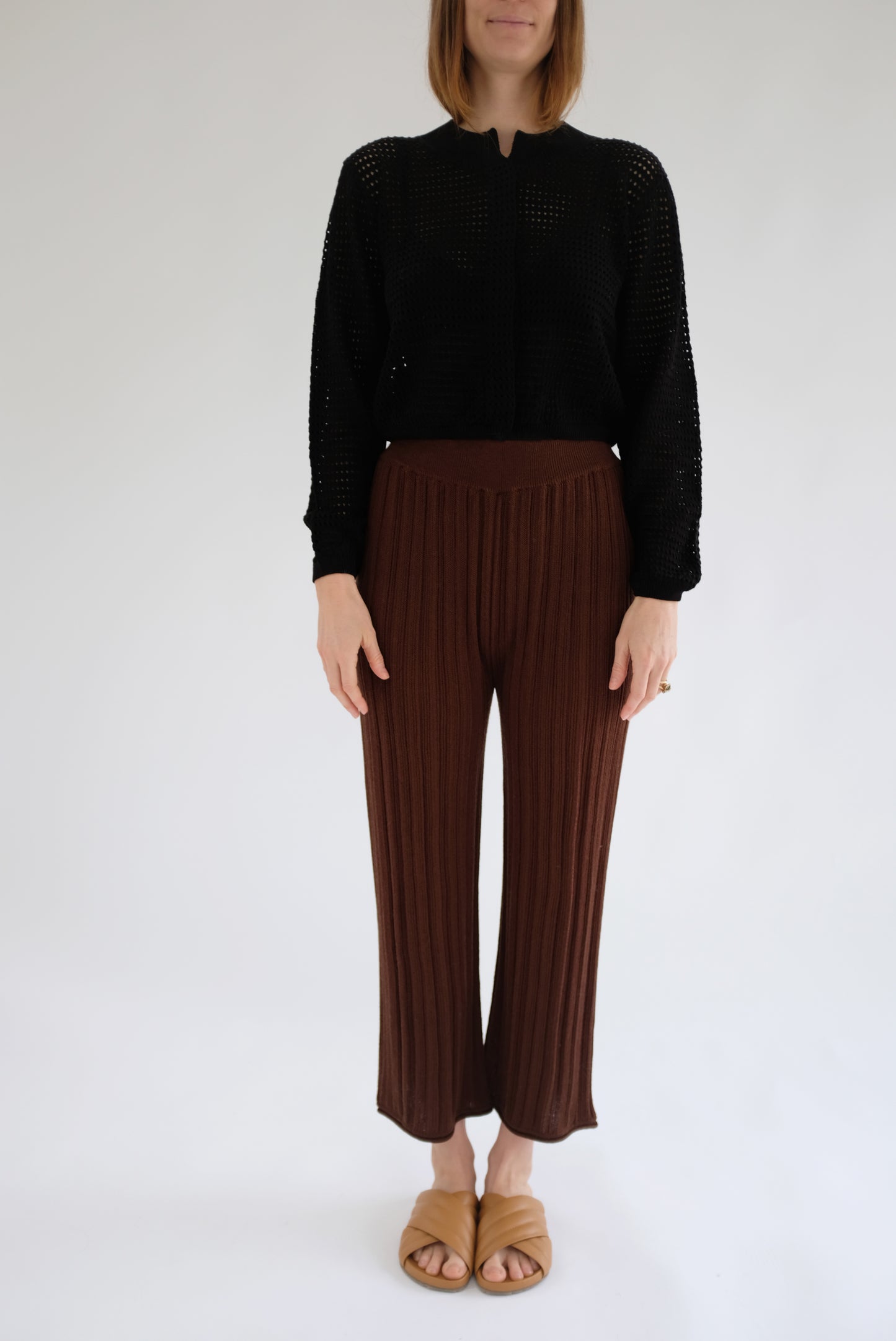 Beklina Merino Pleated Trousers Brown