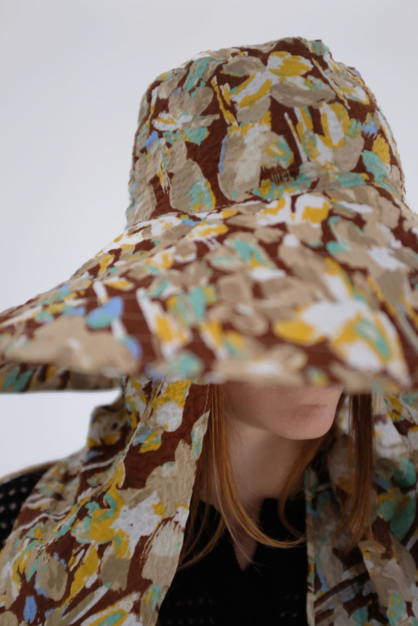 Beklina Scarf Hat Brown Floral