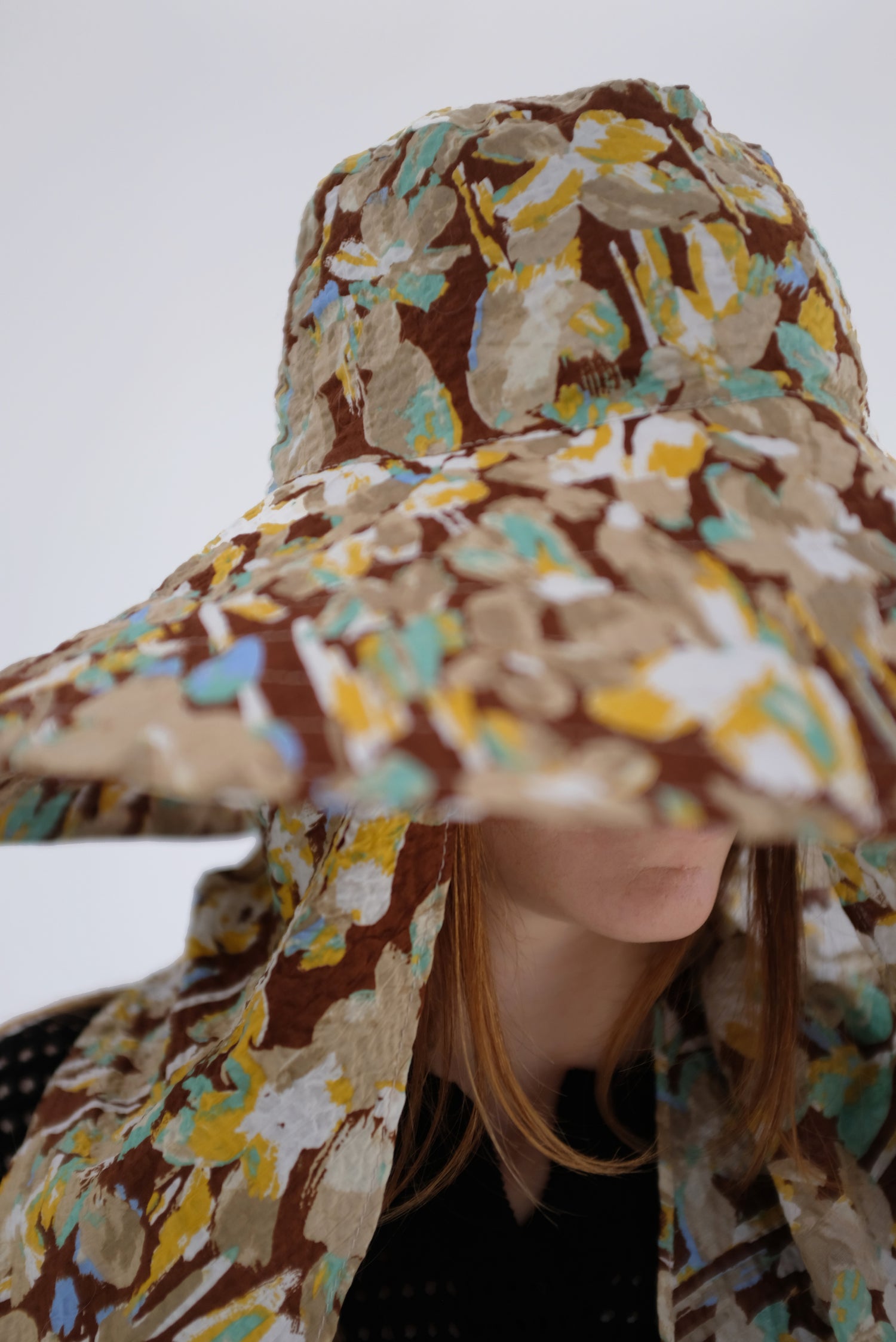 Beklina Scarf Hat Brown Floral