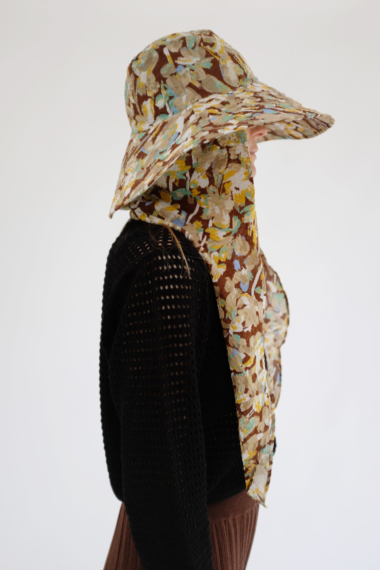 Beklina Scarf Hat Brown Floral