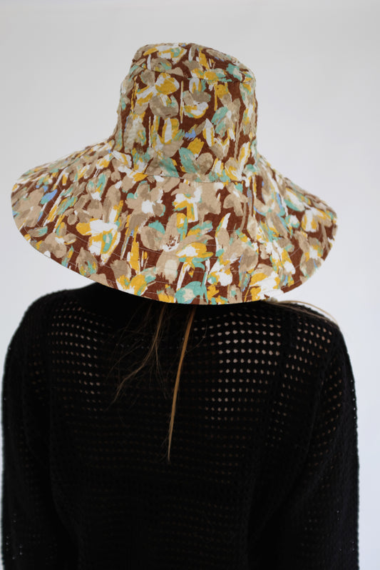 Beklina Scarf Hat Brown Floral