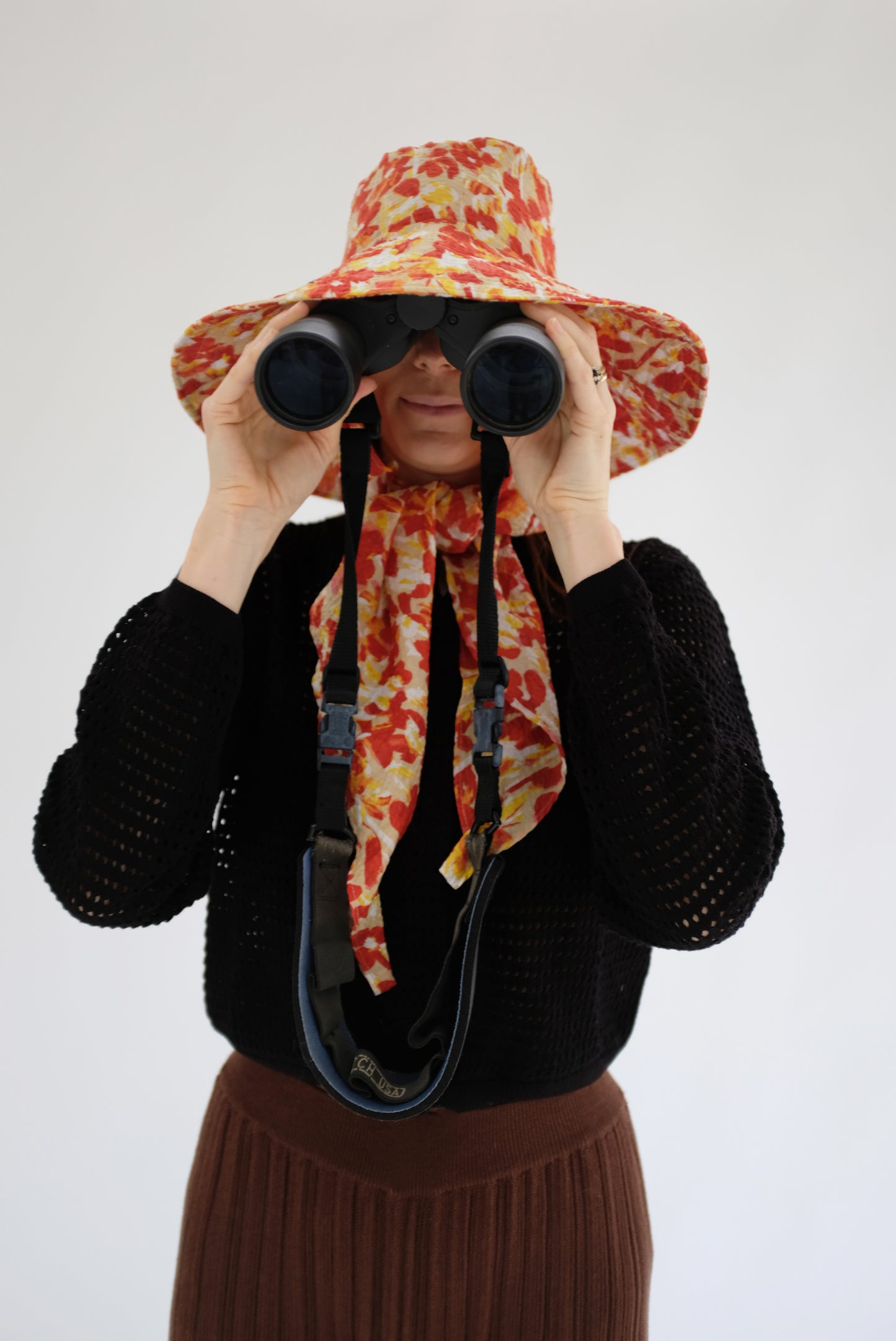 Beklina Scarf Hat Coral Floral