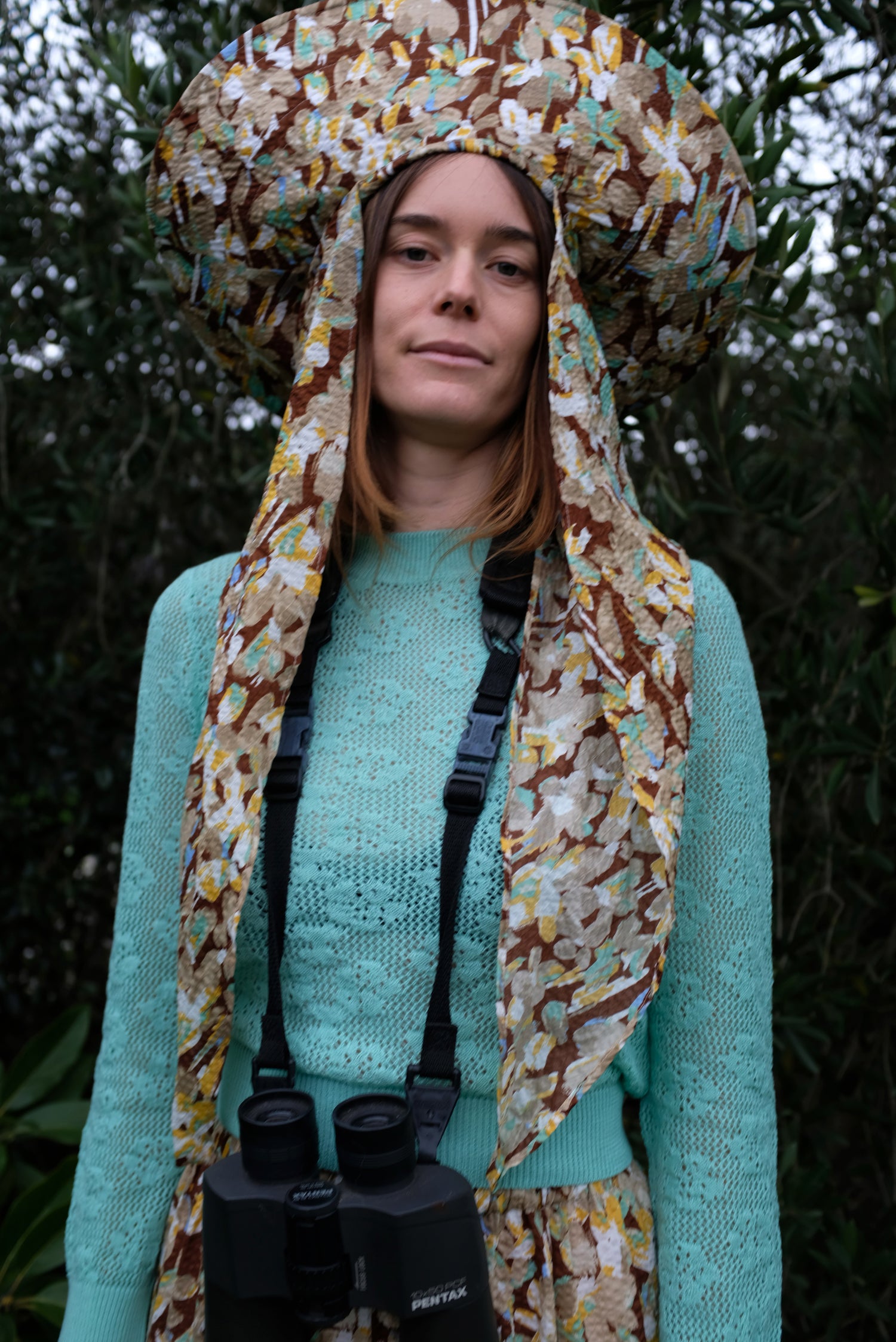 Beklina Scarf Hat Brown Floral