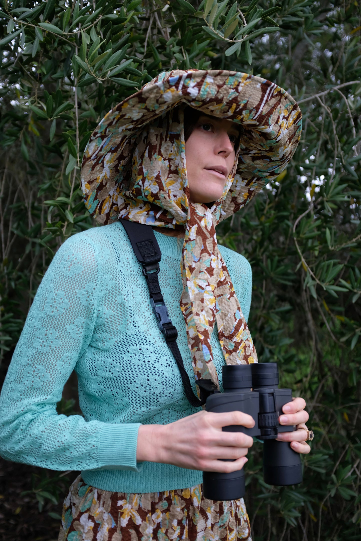 Beklina Scarf Hat Brown Floral