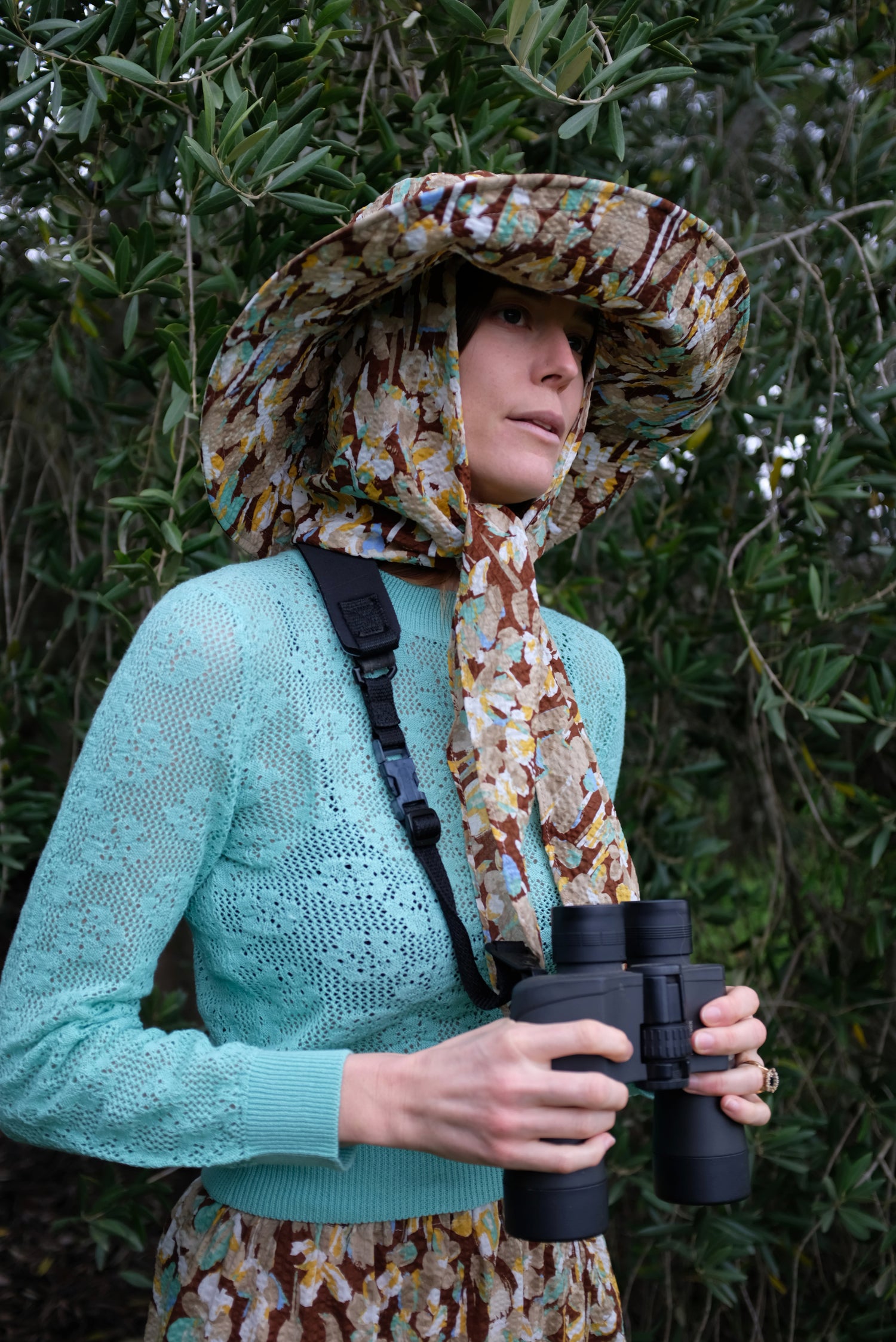 Beklina Scarf Hat Brown Floral