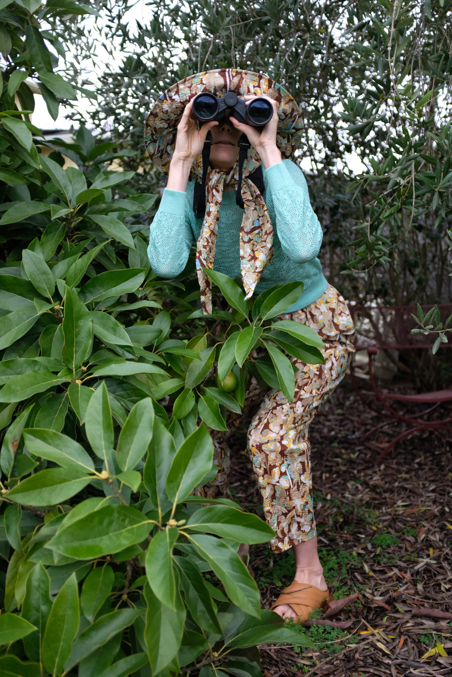 Beklina Scarf Hat Brown Floral