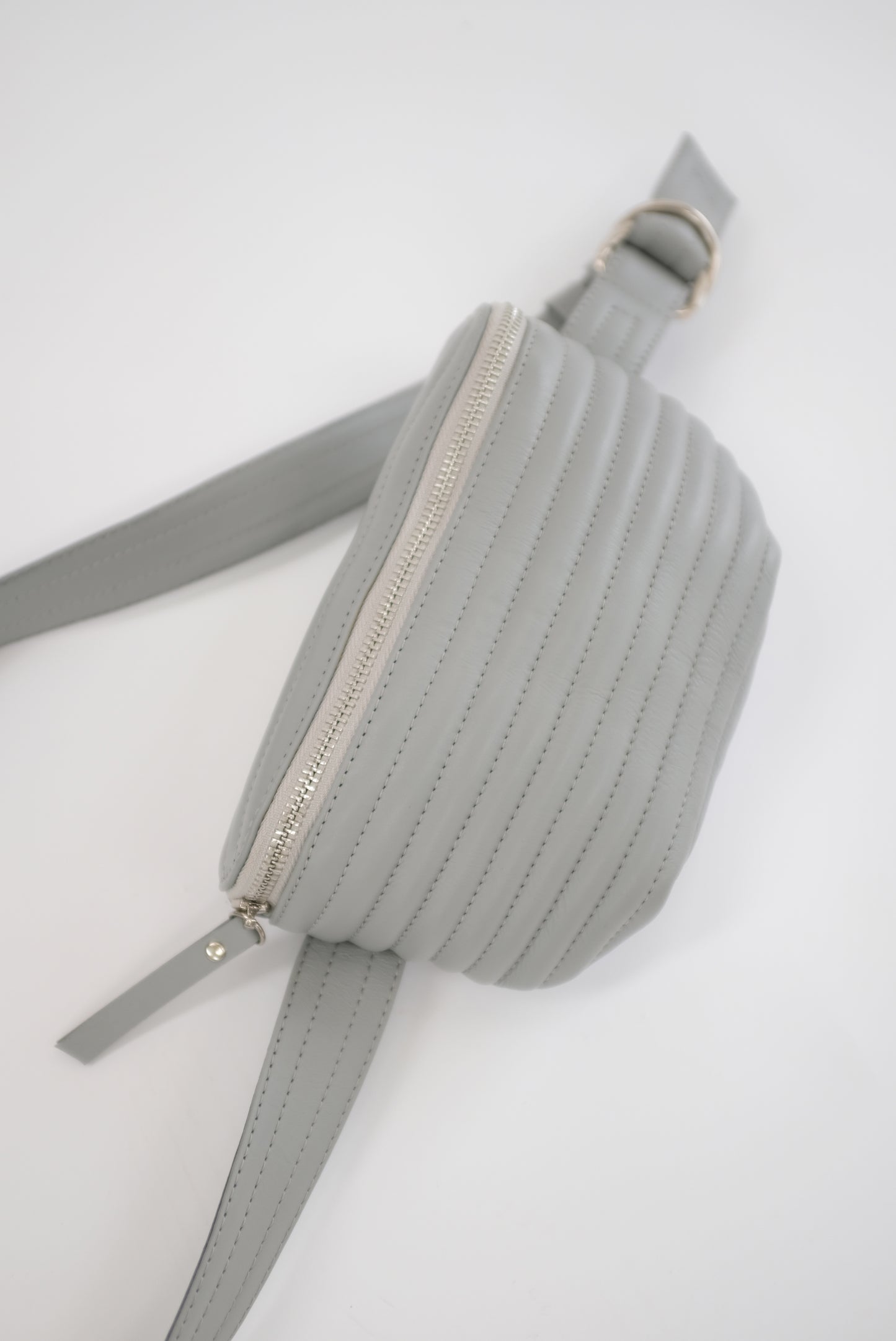 Grey Beklina Ribbed Belt Bag Fanny Pack