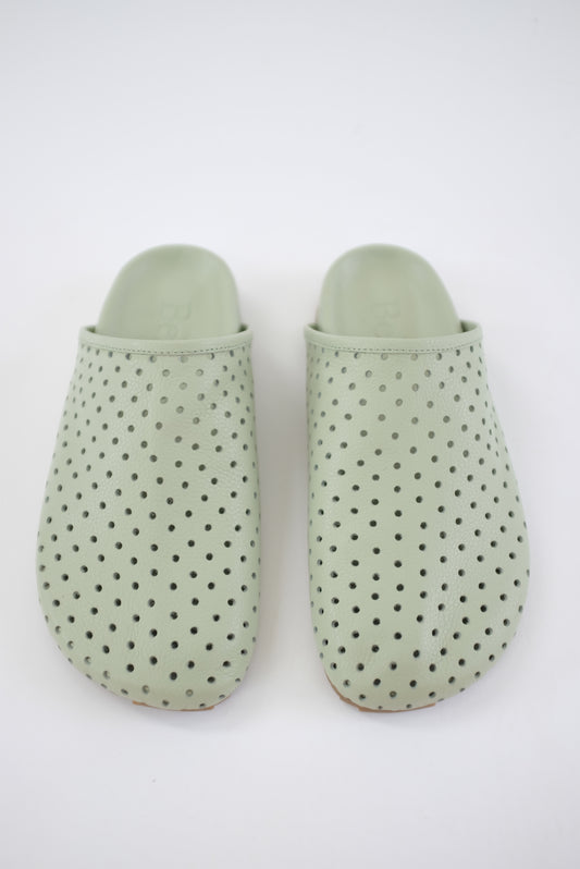 Beklina Gubi Mules Perforated Spanish Moss
