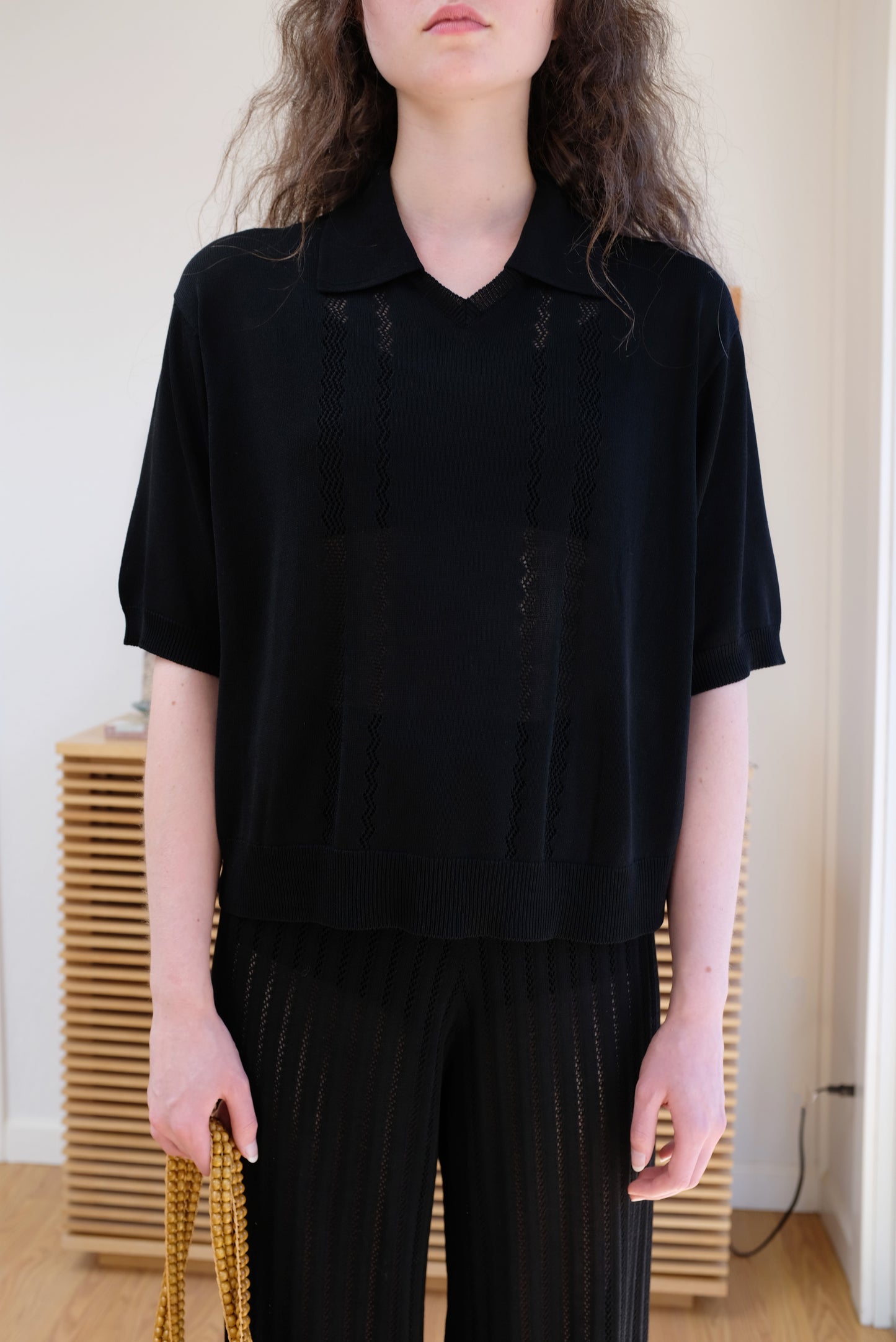 Cordera Merino Lace Polo Black