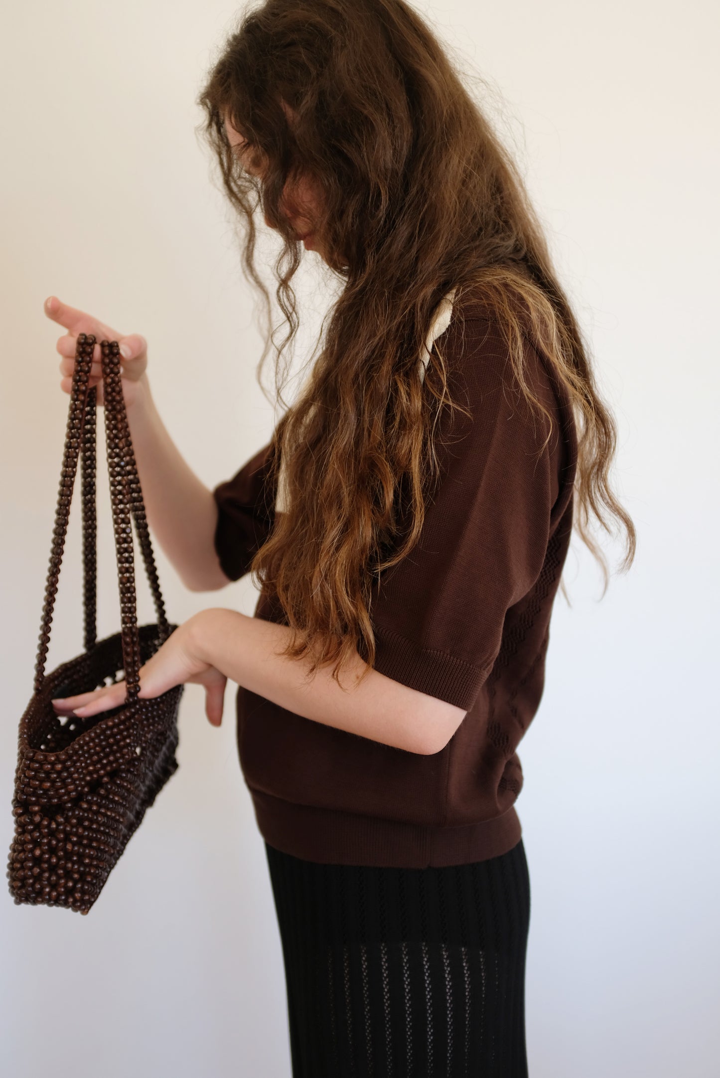 Cordera Wooden Beads Mini Bag