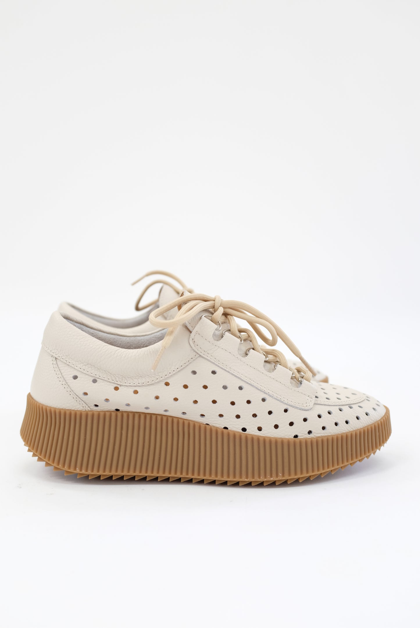 Beklina Pensionata Perforated Lace Up Off White
