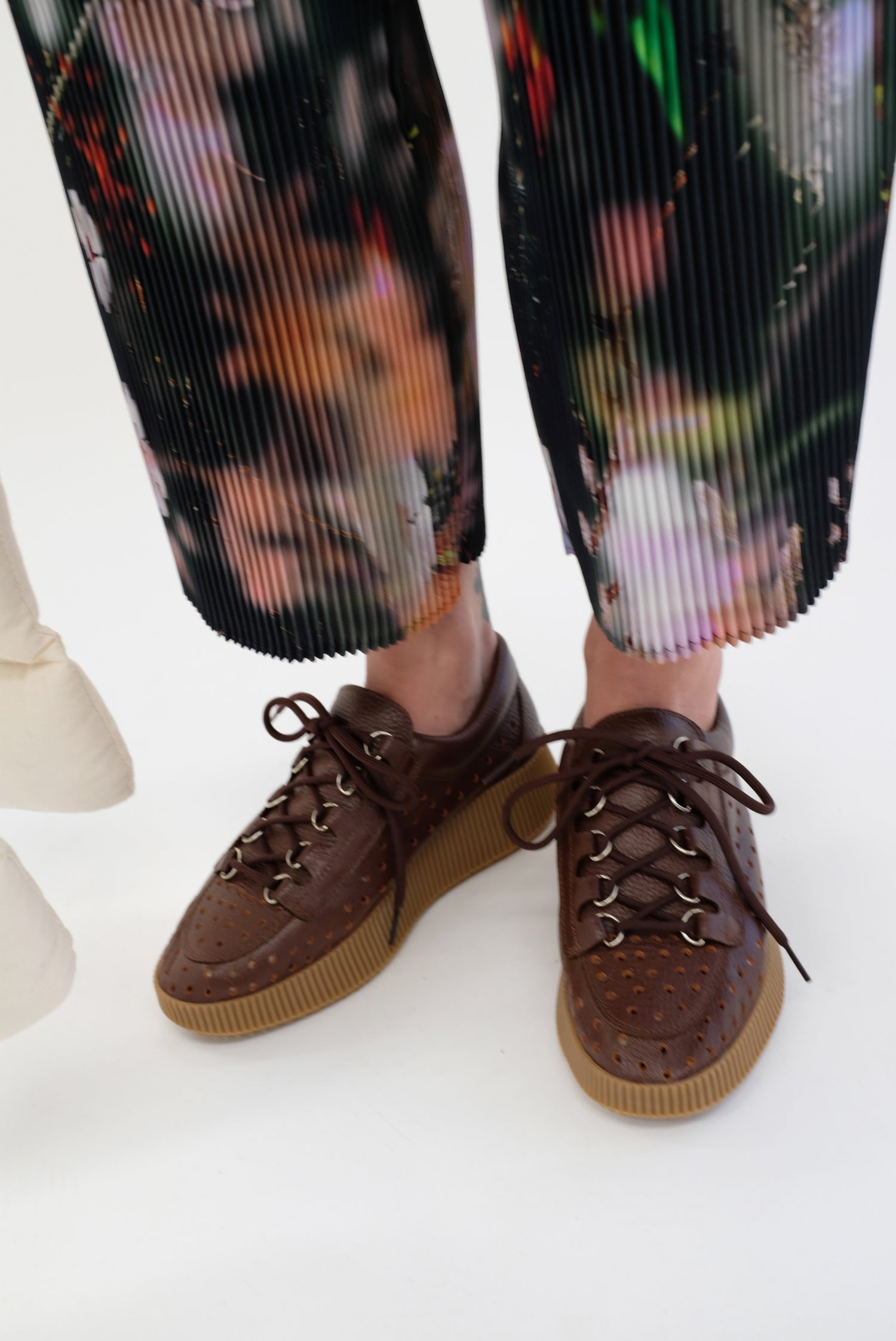 Beklina Pensionata Perforated Lace Up Castagna 