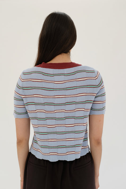 Beklina Angela Knit T-Shirt Aozora