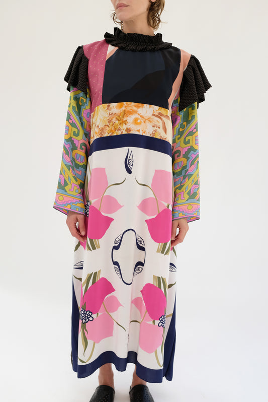 Bettina Bakdal Ruffled Collar Dress