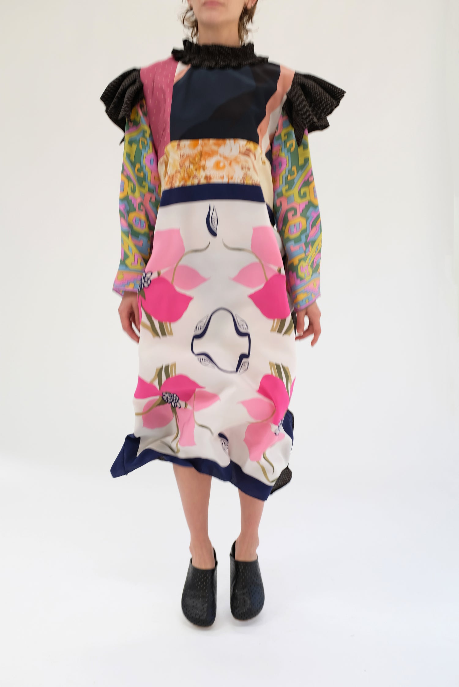 Bettina Bakdal Ruffled Collar Dress