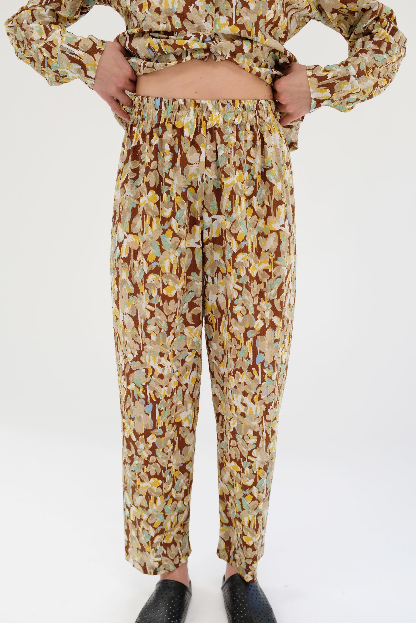 Beklina Basic Pant Brown Floral