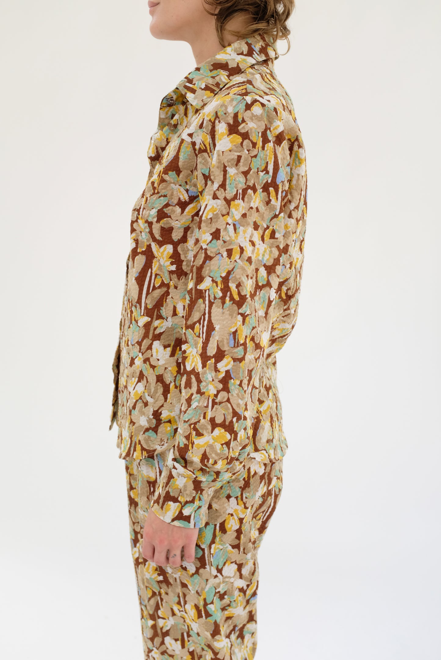 Beklina Button Up Shirt Brown Floral