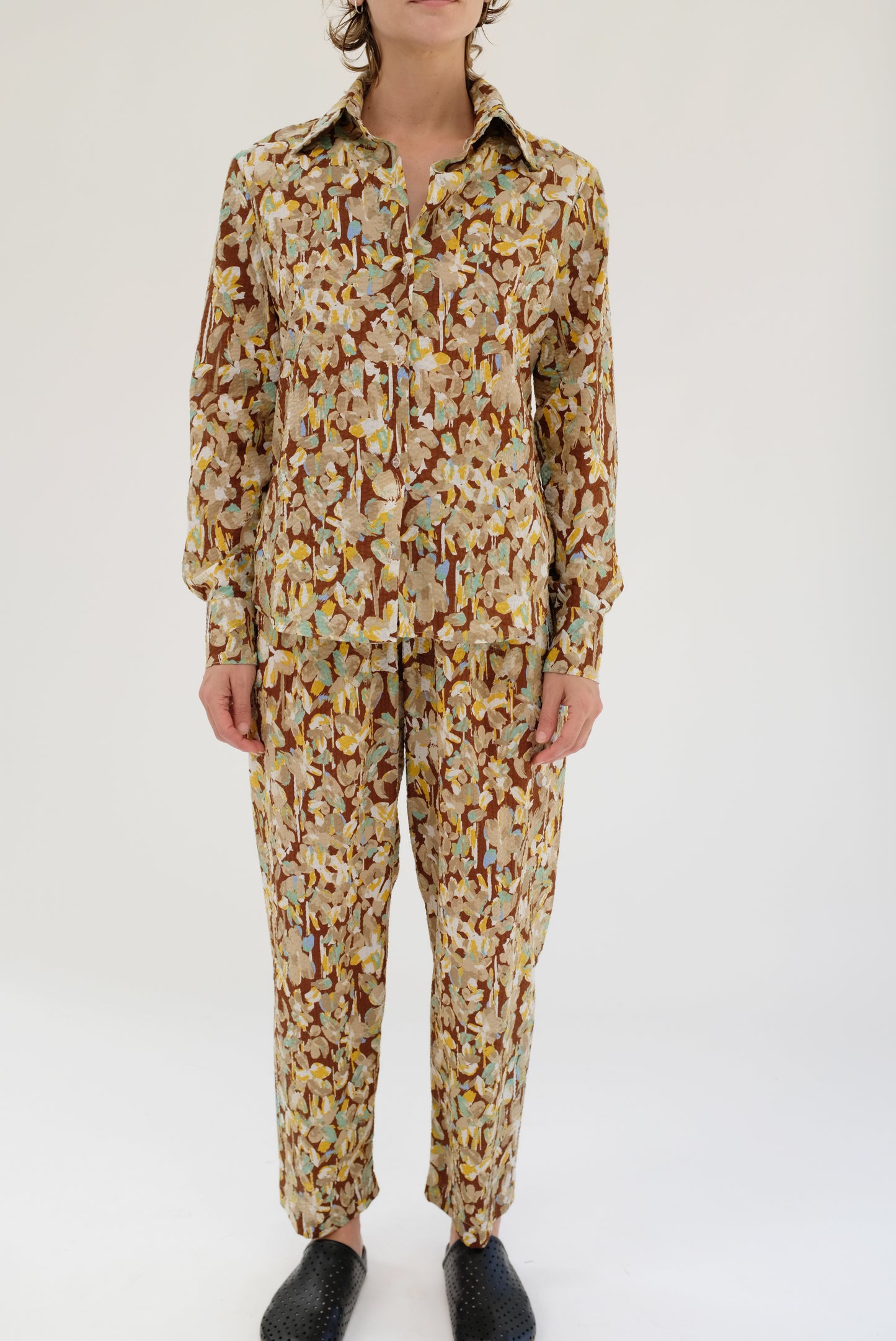 Beklina Button Up Shirt Brown Floral