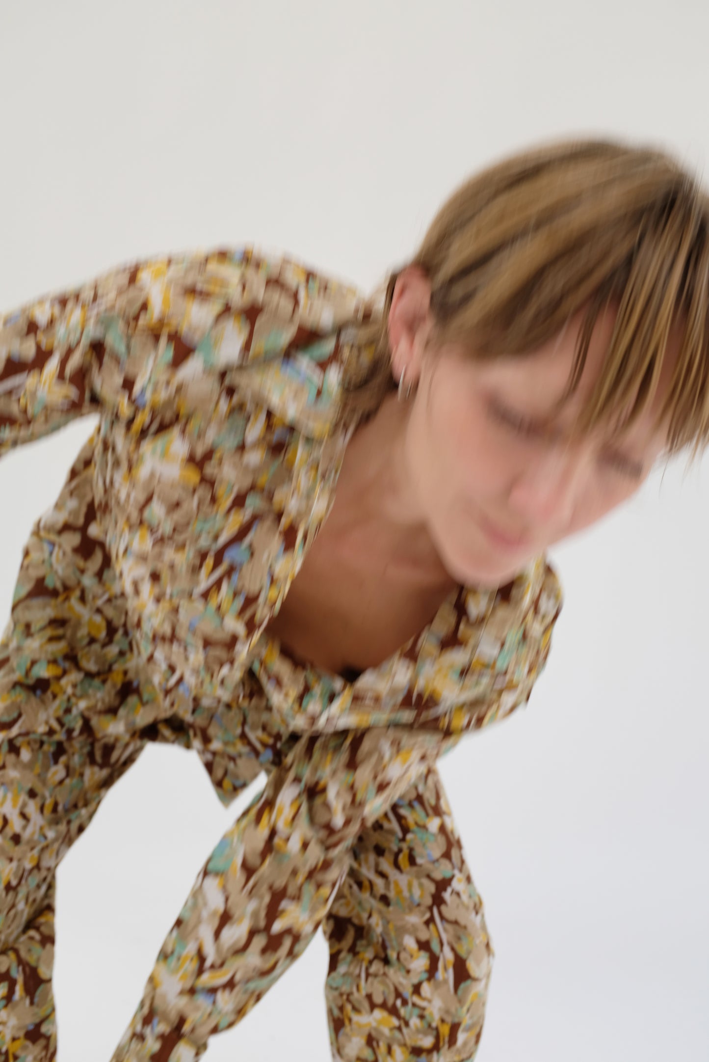 Beklina Button Up Shirt Brown Floral