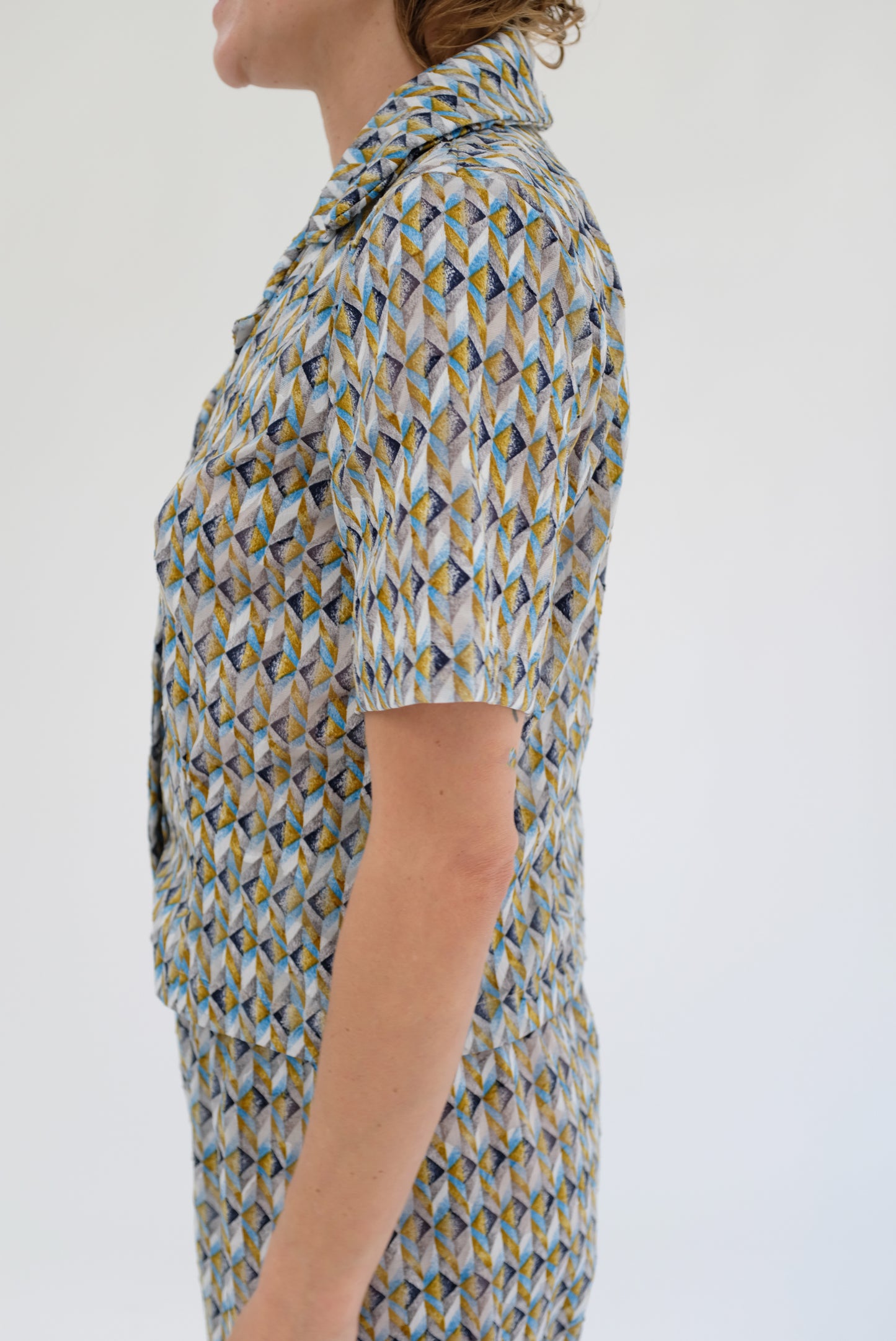 Beklina Short Sleeve Blouse Grecian Blue