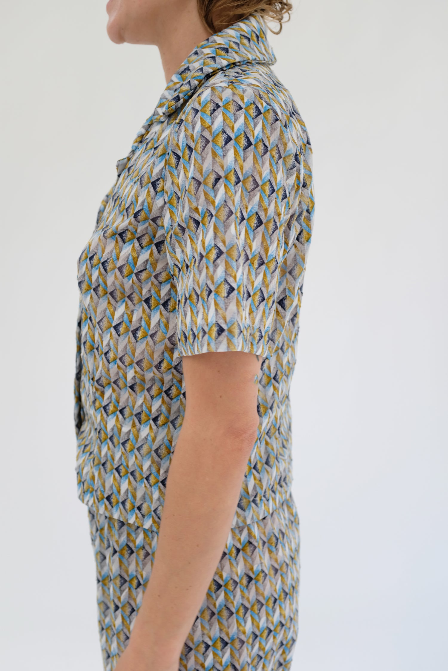 Beklina Short Sleeve Blouse Grecian Blue