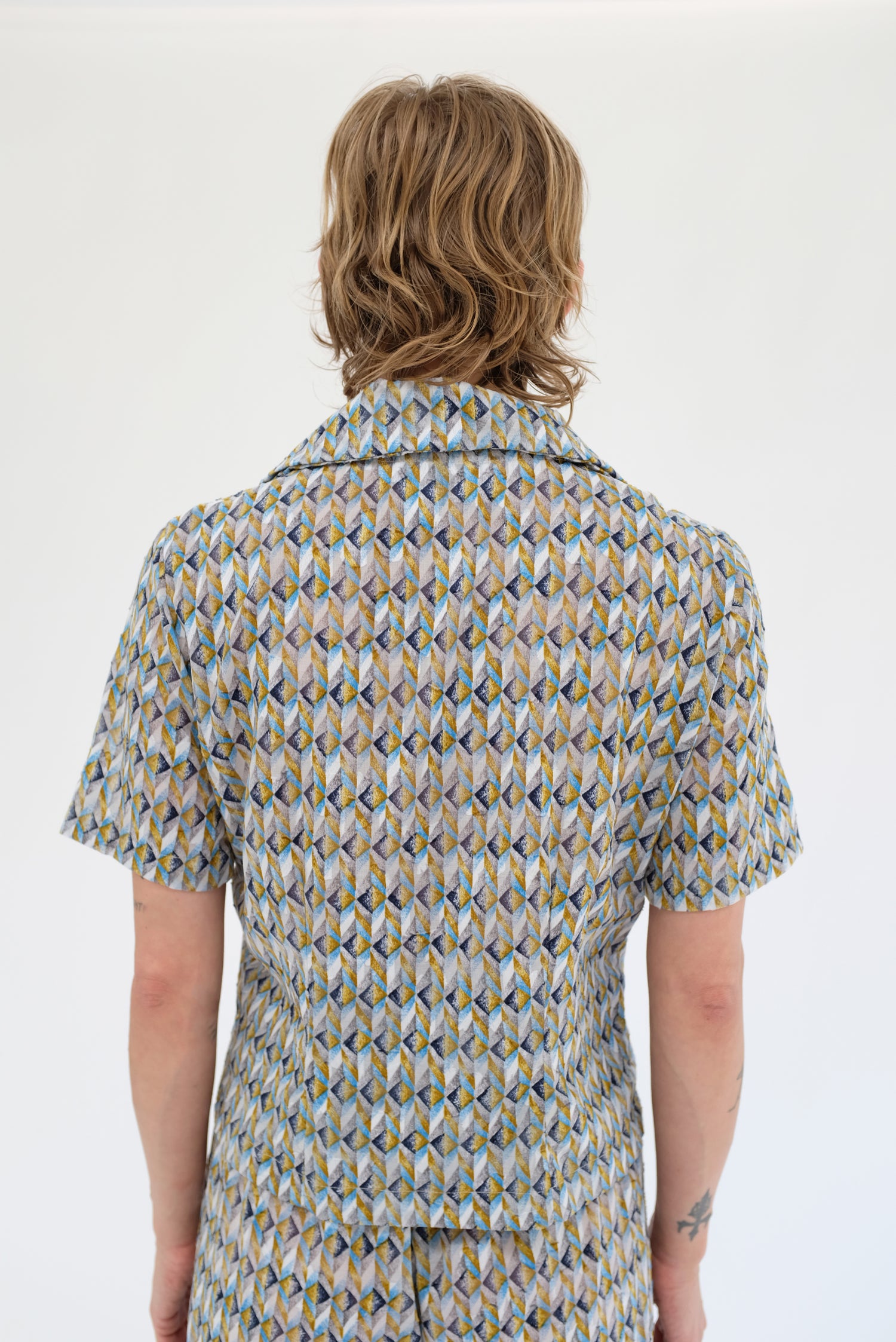 Beklina Short Sleeve Blouse Grecian Blue
